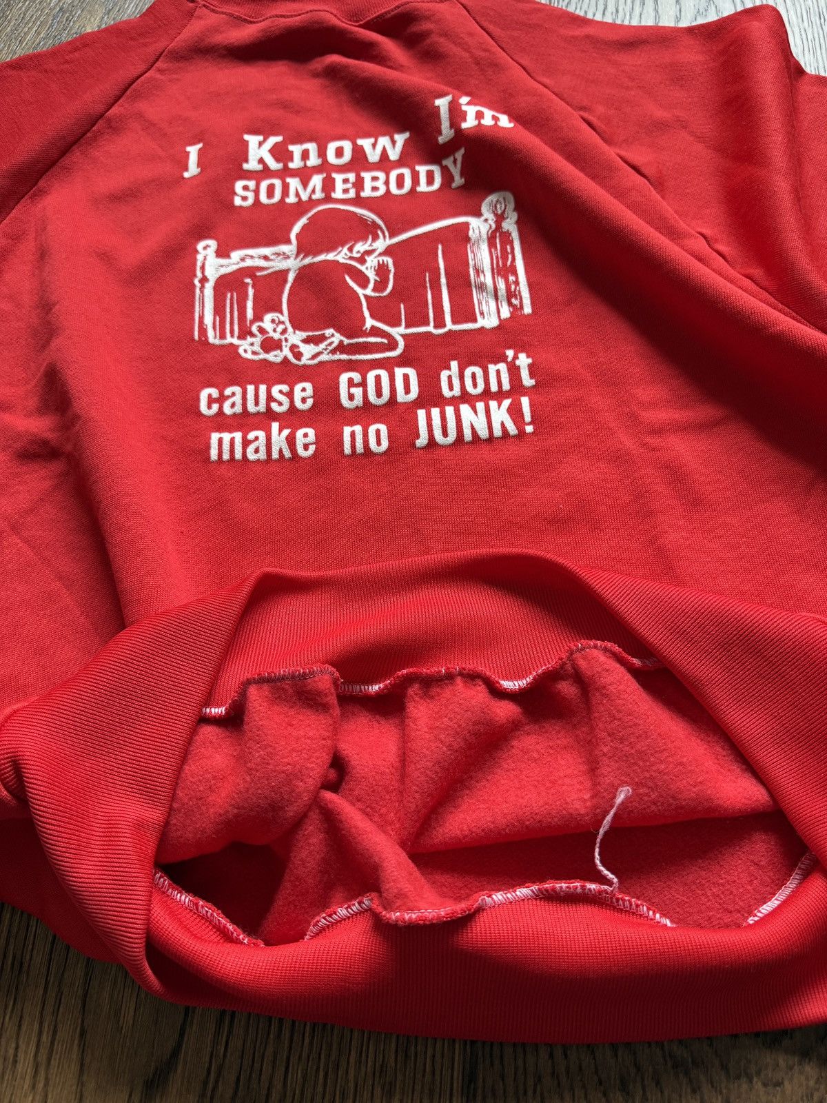 Vintage Vintage God Don't Make No Junk Raglan Crewneck Sweatshirt Size US XL / EU 56 / 4 - 6 Thumbnail
