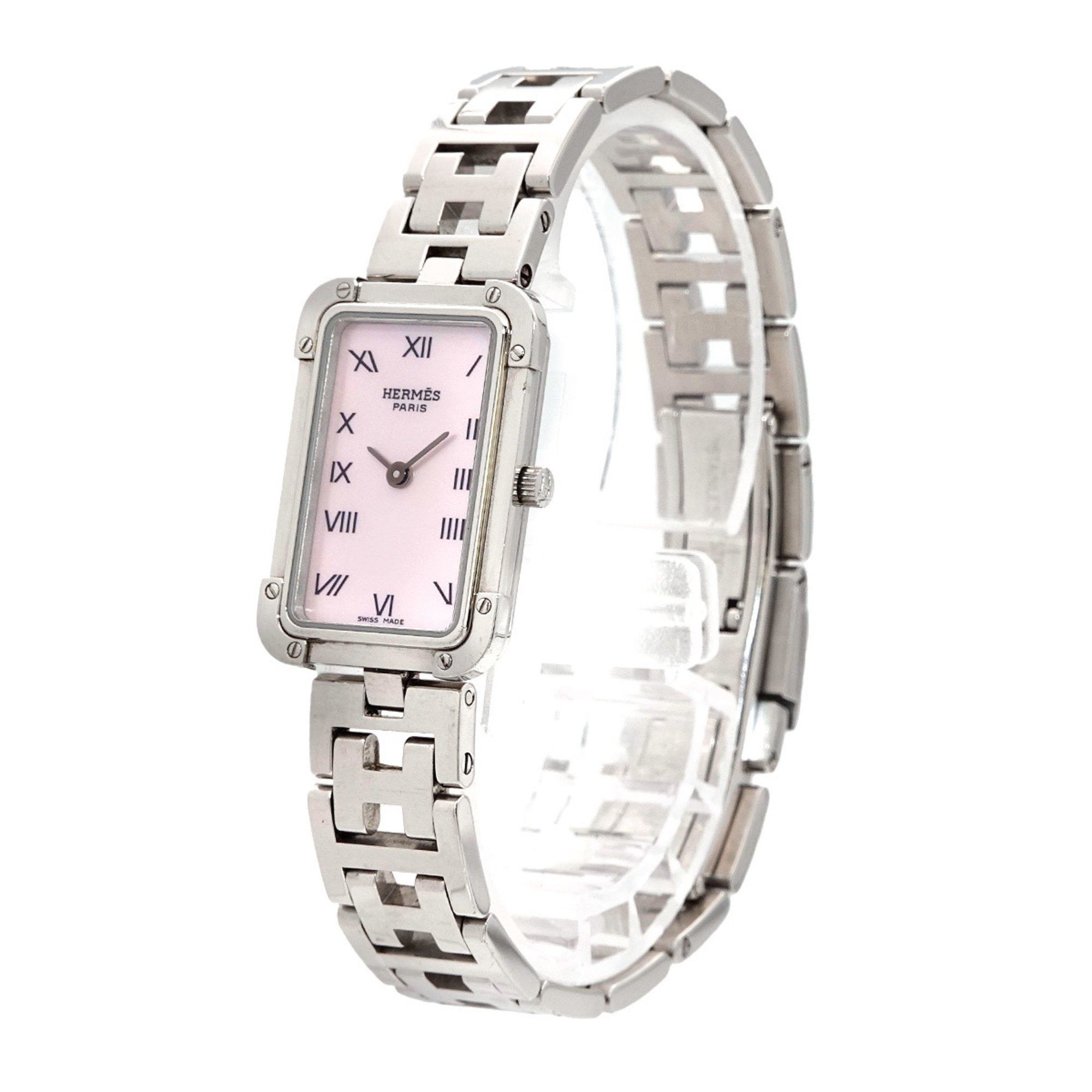 Hermes Croisiere Cr2 210 Ladies Watch Pink Shell Quartz, Women's