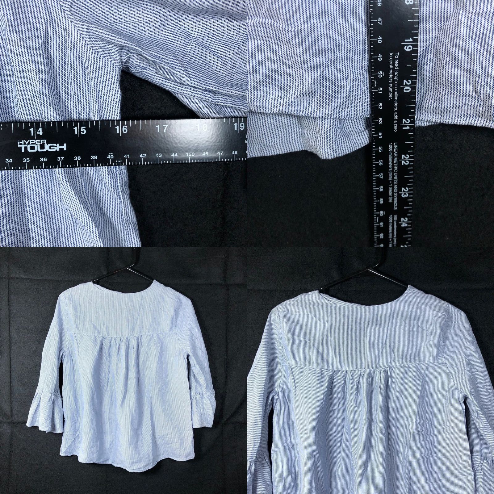 Madewell Madewell Shirt Blue White Veranda Bell Sleeve Button Down XS Adults Womens Shirt Bell Sleeve Casual Preppy Normcore 3/4 Sleeve Lightweight Easy Care Size XS / US 0-2 / IT 36-38 - 8 Thumbnail