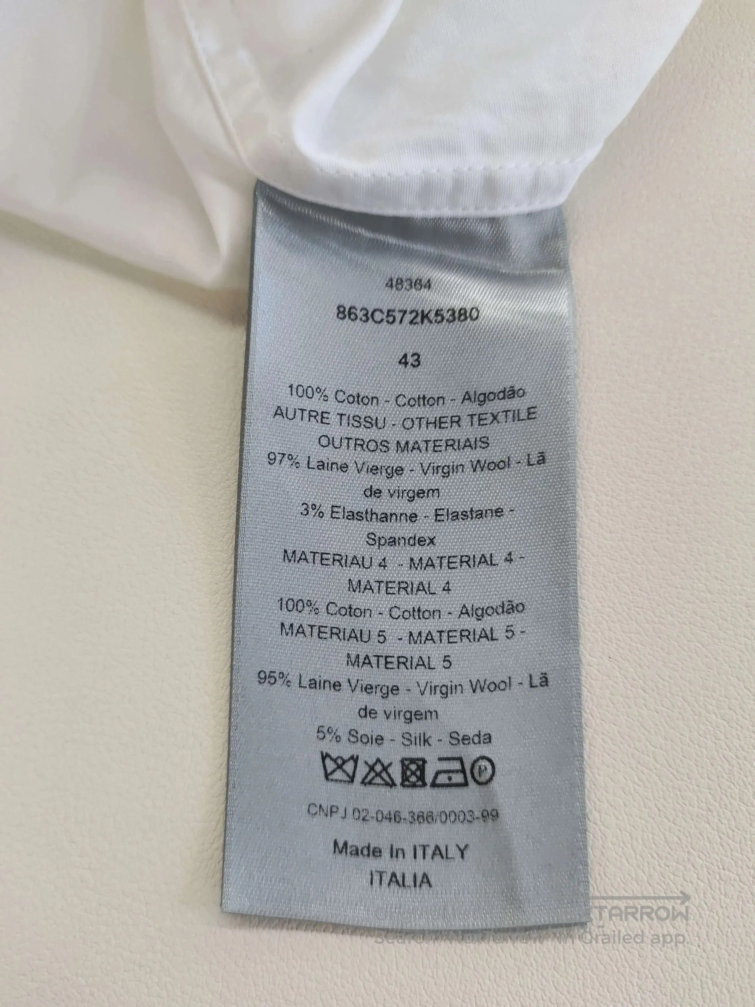 Dior white long sleeve shirt by Dior. Size US L / EU 52-54 / 3 - 4 Thumbnail