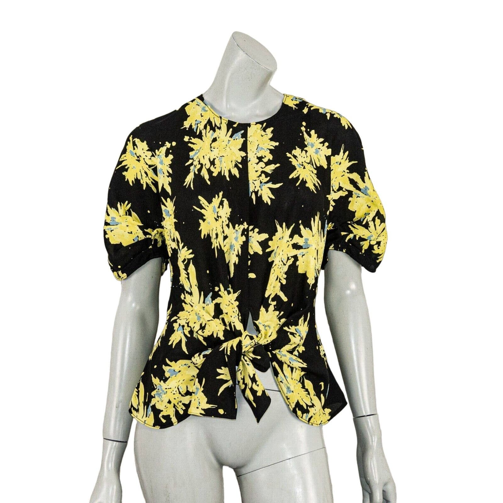 Proenza Schouler Proenza Schouler tie waist Blouse Black Yellow Floral Size 8 Size M / US 6-8 / IT 42-44 - 2 Thumbnail
