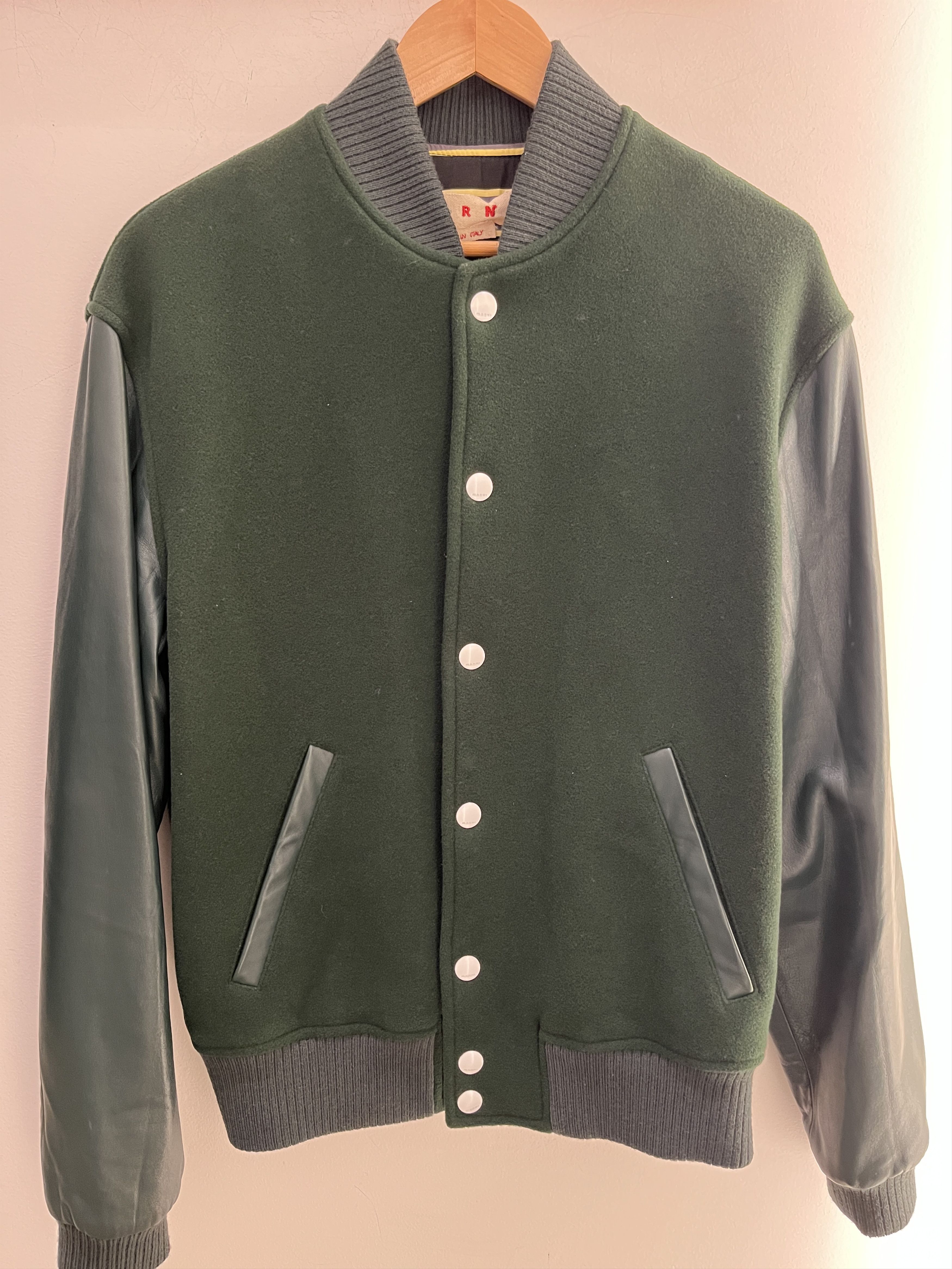 🇮🇹 Marni Felt and Leather Bomber Jacket