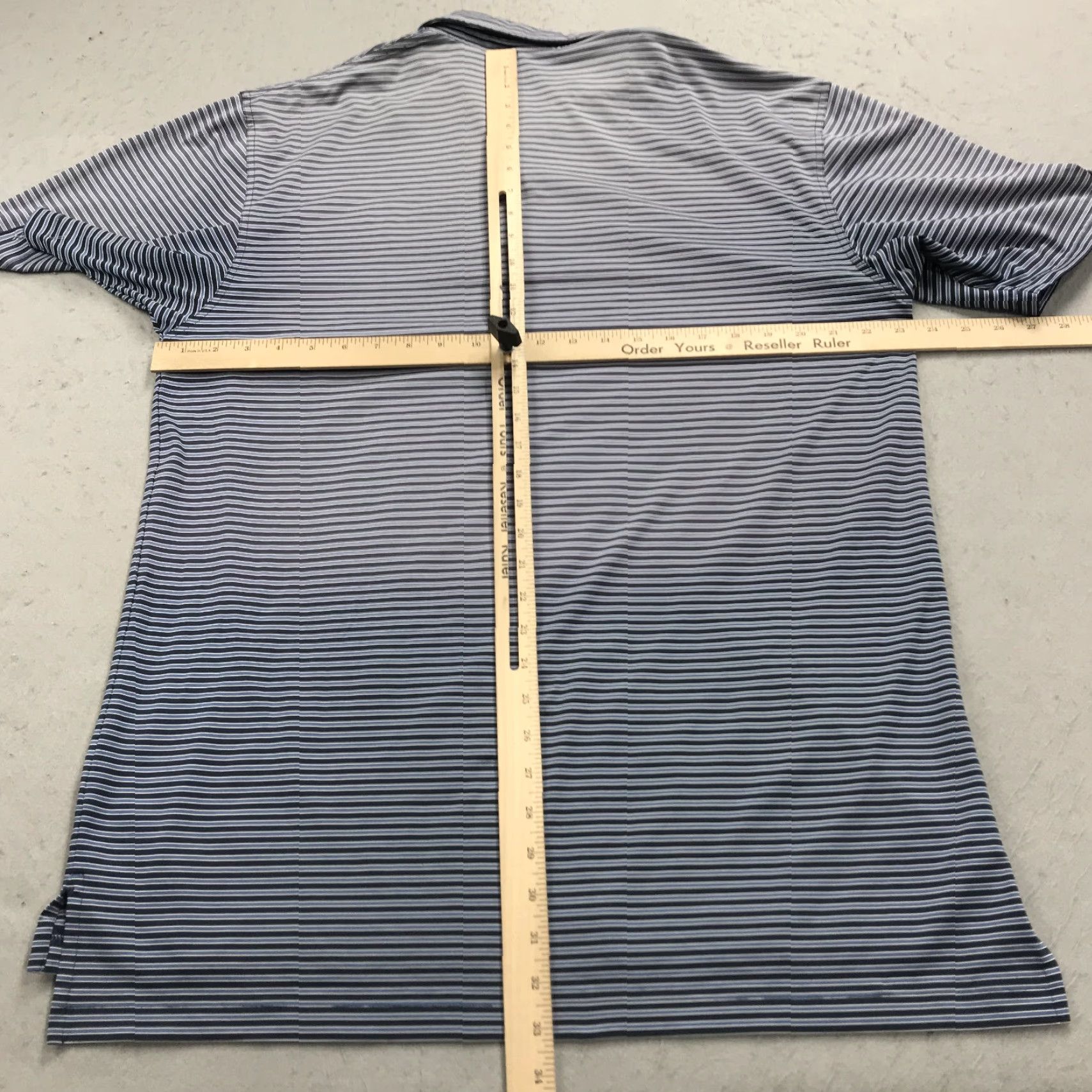 Vintage Dunning Polo Shirt Mens XL Blue Striped Golf Performance Stretch Size US XL / EU 56 / 4 - 7 Thumbnail