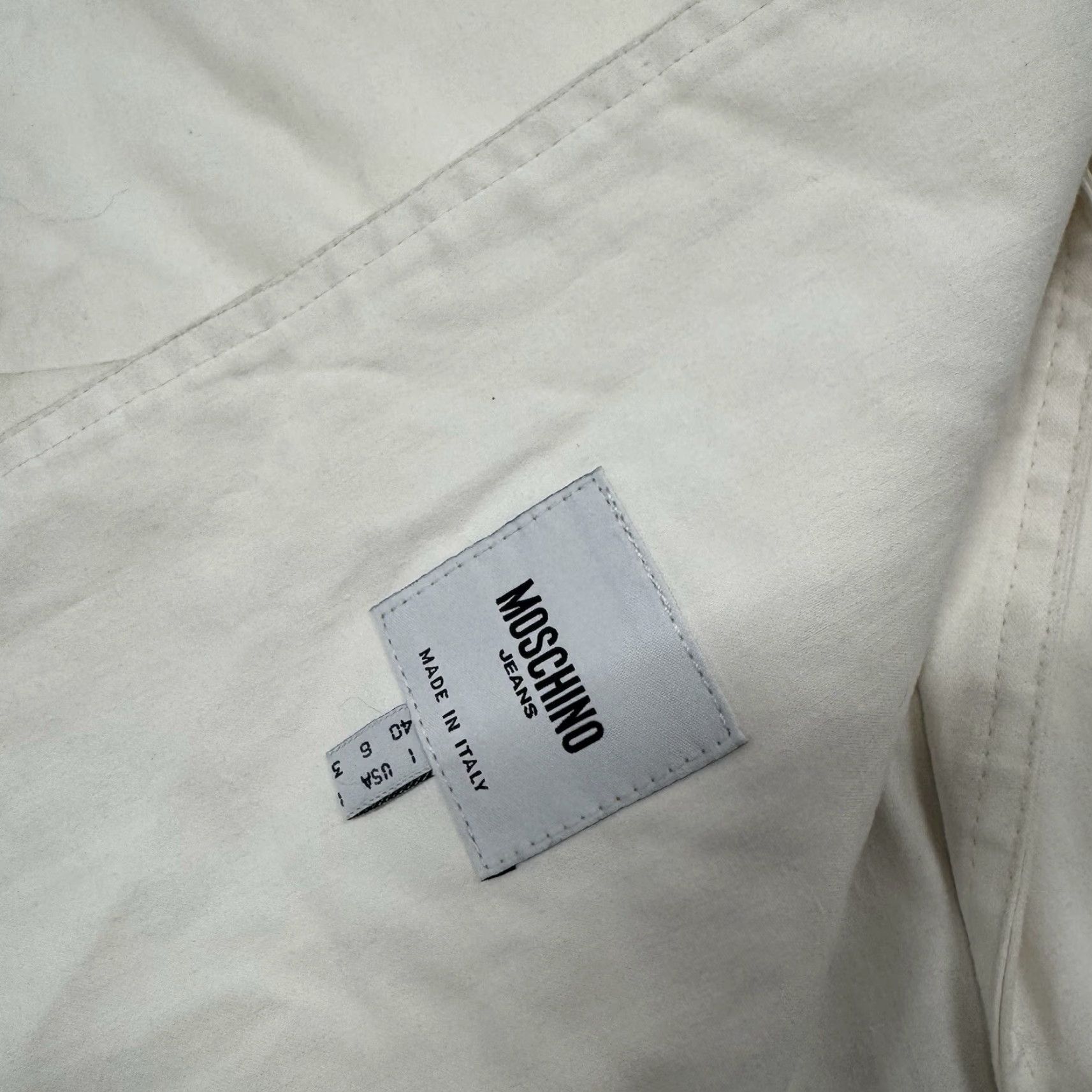 VINTAGE Womens Trench Coat Jacket Moschino Size 6 Cotton White Womens Trench Coat Moschino Coat Jacket White 6 Cotton Measurements