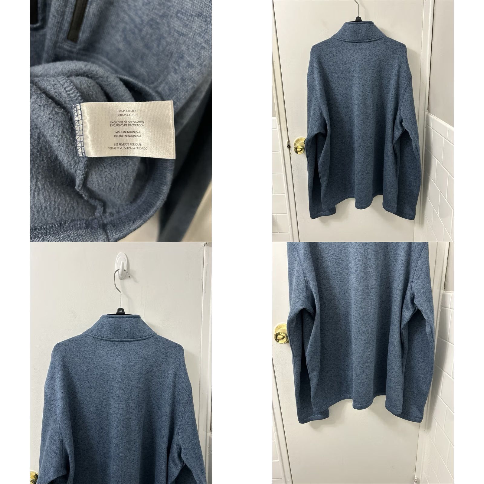 Eddie Bauer VINTAGE Eddie Bauer 1/4 Zip Mens Sweatshirt Pullover 2XL Blue Fleece Pocket L/S Mock Neck Zipper Size US XXL / EU 58 / 5 - 8 Thumbnail