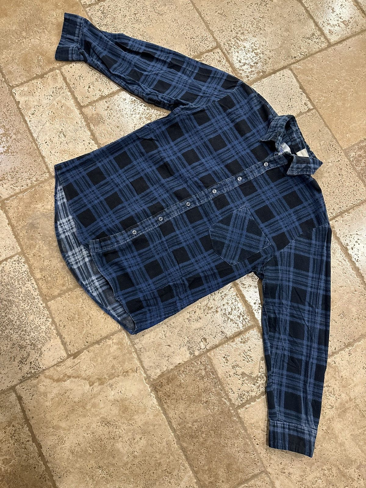 Flannel Vintage Repage Blue Black Flannel Button Up Shirt Size US M / EU 48-50 / 2 - 5 Thumbnail
