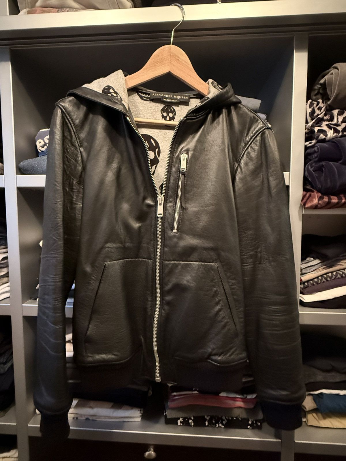Alexander McQueen Alexander McQueen 💀- Vintage Leather Hooded Jacket Size US S / EU 44-46 / 1 - 1 Thumbnail