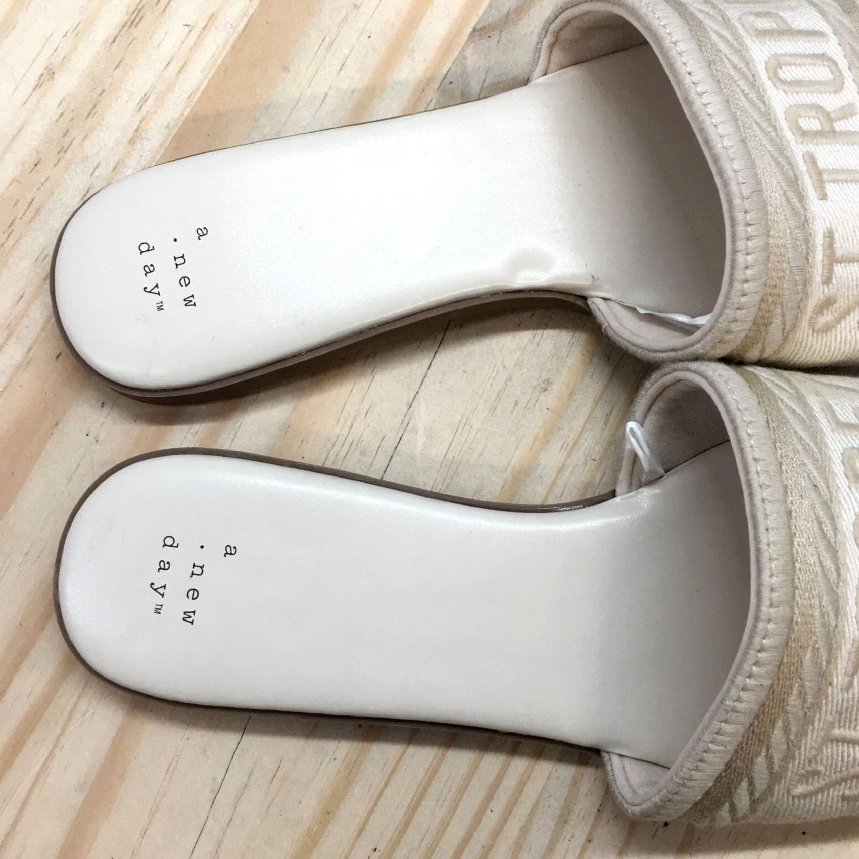 Vintage A New Day Sandals Womens 9.5 M Slip On Slides Beige Open Toe Casual St Tropez Size US 10 / IT 40 - 5 Thumbnail