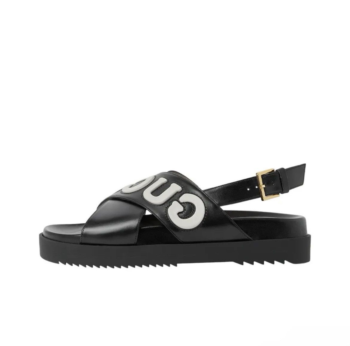 Gucci Gucci Logo Sandal Black and White size 36.5 Size US 6.5 / IT 36.5 - 2 Thumbnail