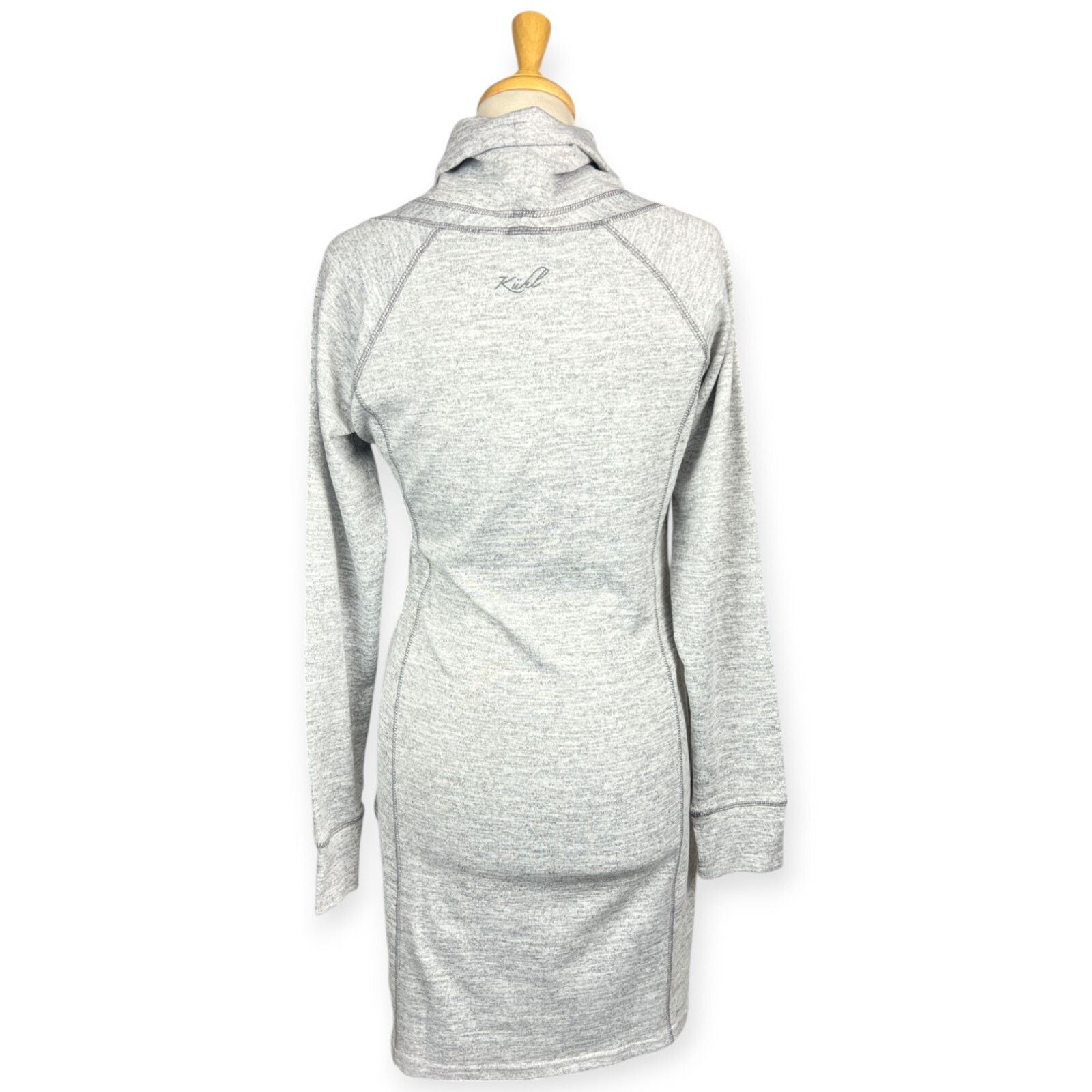 Kuhl Kuhl Womens Lea Dress Sweater XS Heather Gray Cowl Neck Size XS / US 0-2 / IT 36-38 - 6 Thumbnail