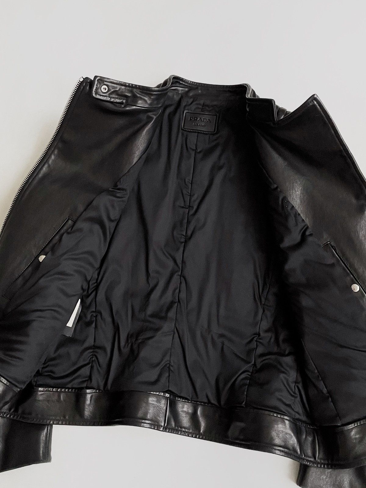 Prada Prada Biker leather zip jacket Size L / US 10 / IT 46 - 6 Thumbnail