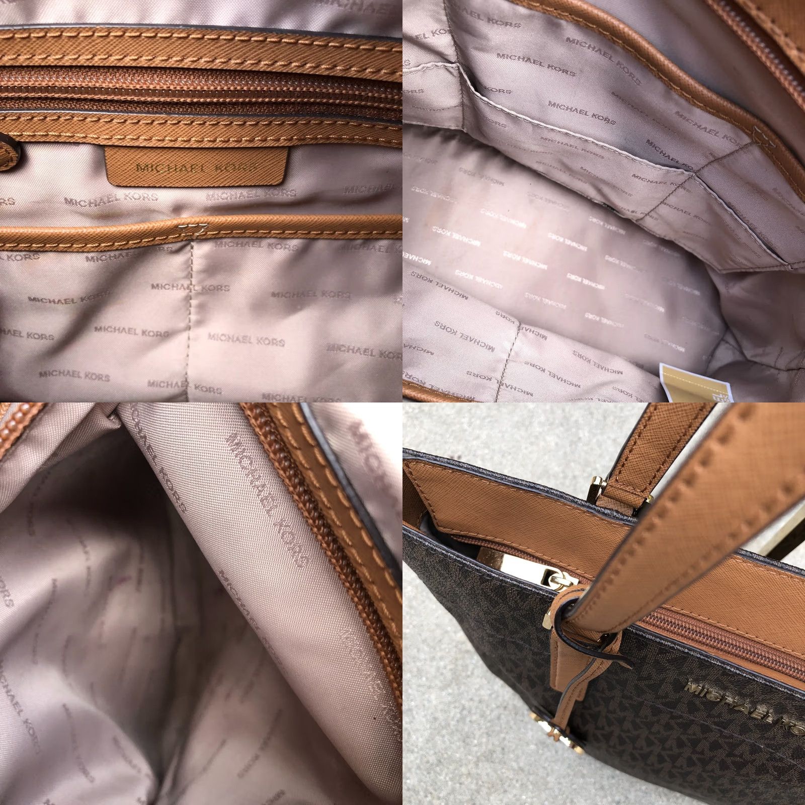 Michael Kors MICHAEL KORS Morgan Tote Shoulder Bag Purse Monogram Signature Saffiano NWT Brown Leather Women Large ZIP Bag Morgan Tote Women Brown NWT Size ONE SIZE - 9 Thumbnail