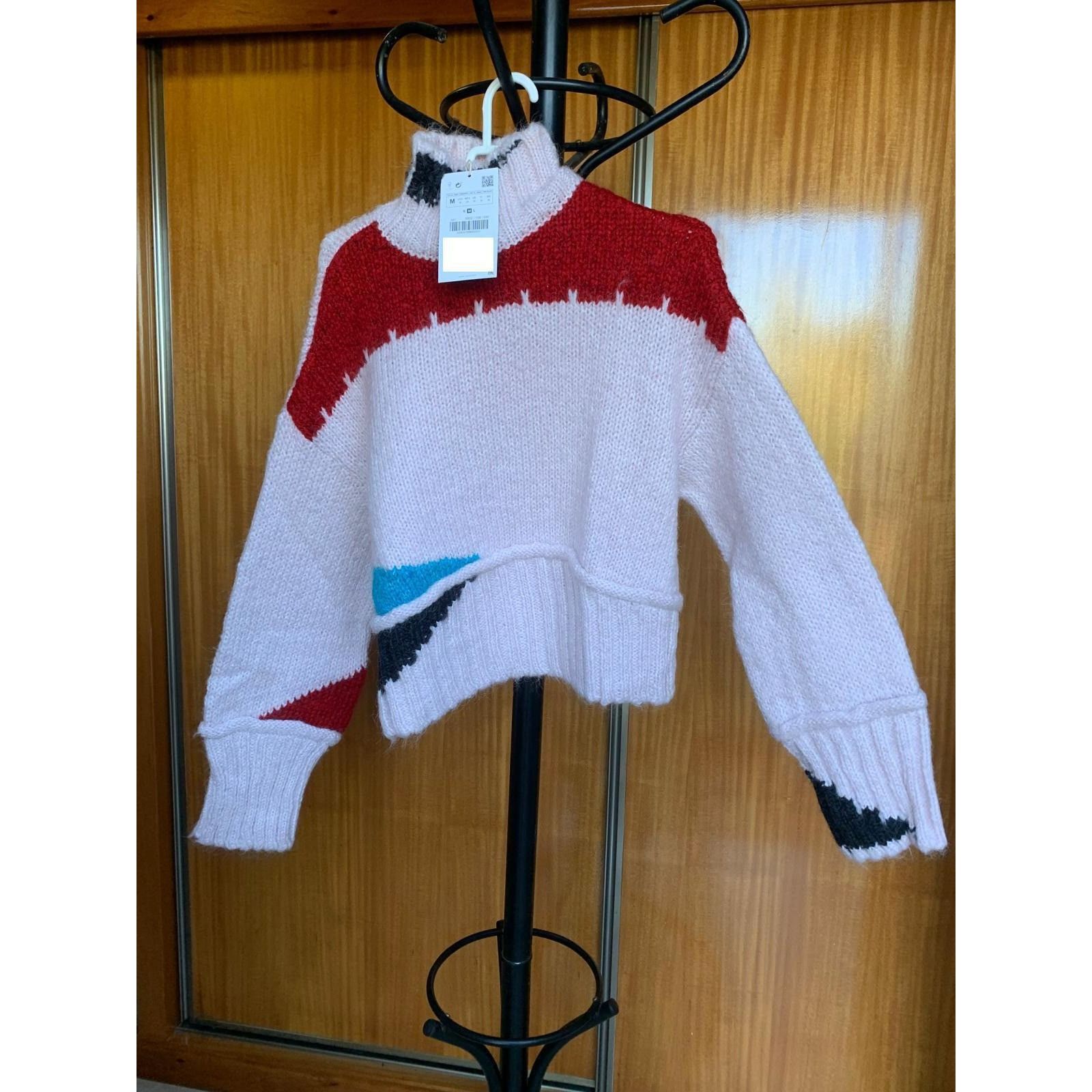Zara ZARA NEW WOMAN COLOR BLOCK HIGH NECK KNIT SWEATER REF. 5802/ Size M / US 6-8 / IT 42-44 - 2 Thumbnail