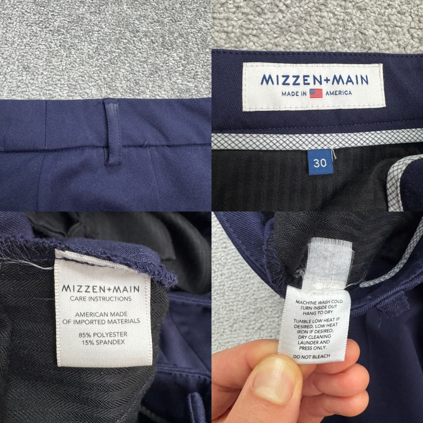 Mizzen+Main Mizzen+Main Dress Pants Men 30 Navy Blue Flat Front Straight Leg Casual Workwear Pants Regular Size 30 Blue Boys Mens Womens Size US 30 / EU 46 - 8 Thumbnail