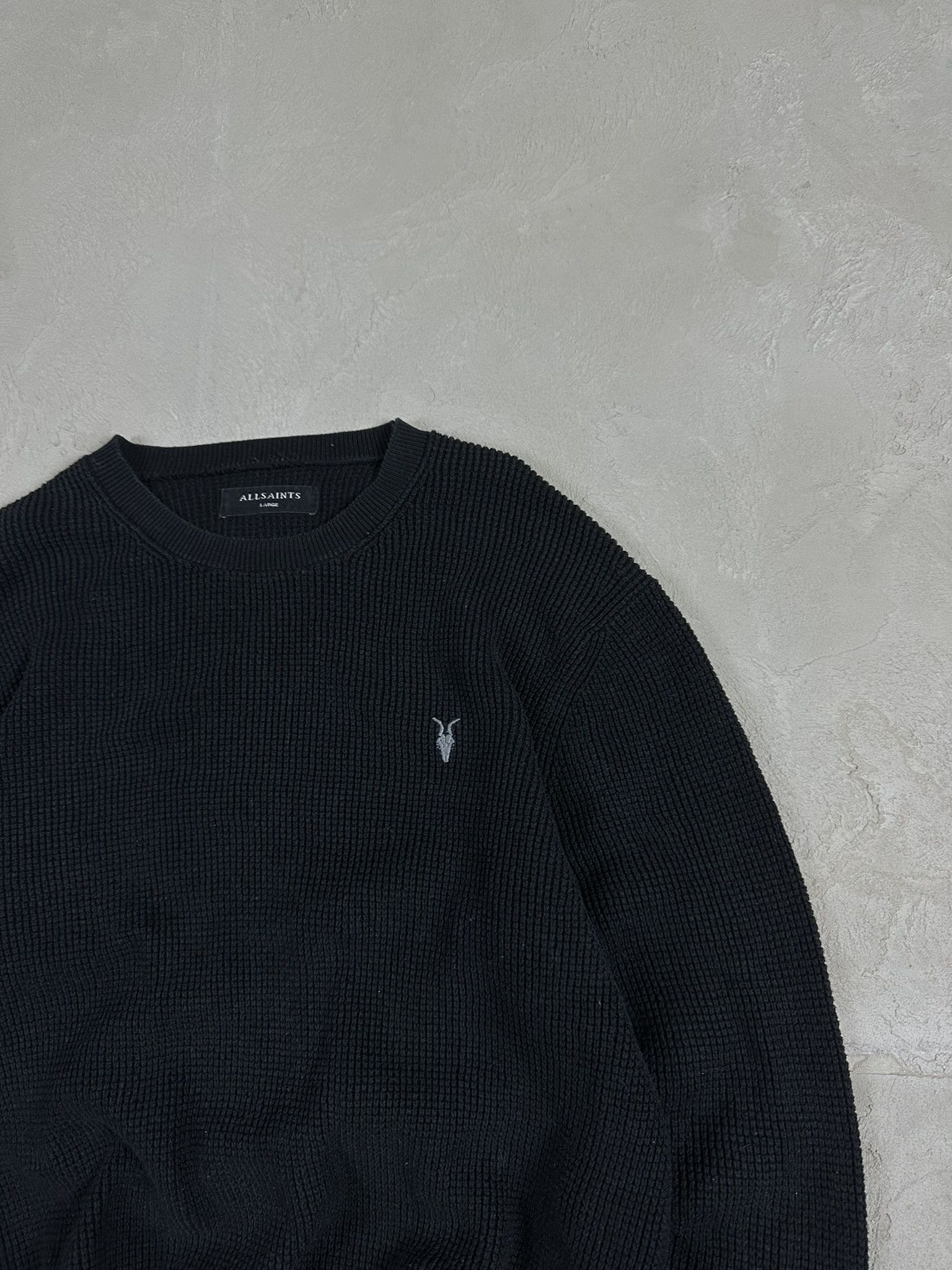 Allsaints Allsaints Cotton Boxy Logo Knit Sweater Size US L / EU 52-54 / 3 - 7 Thumbnail