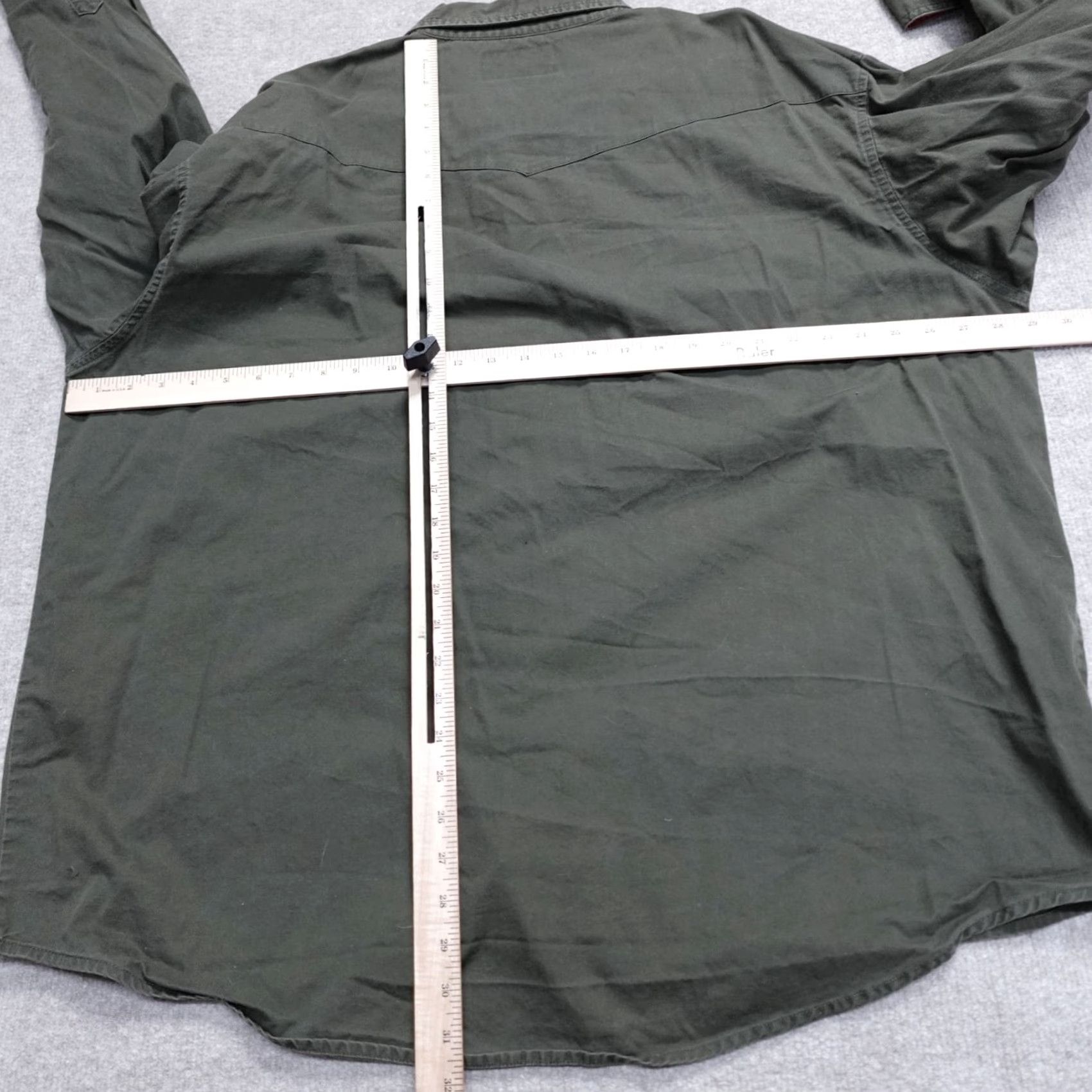 Wrangler VINTAGE not Wrangler Shirt 2XL Green Solid Snap Front Hidden Placket Western Mens Size US XXL / EU 58 / 5 - 5 Thumbnail