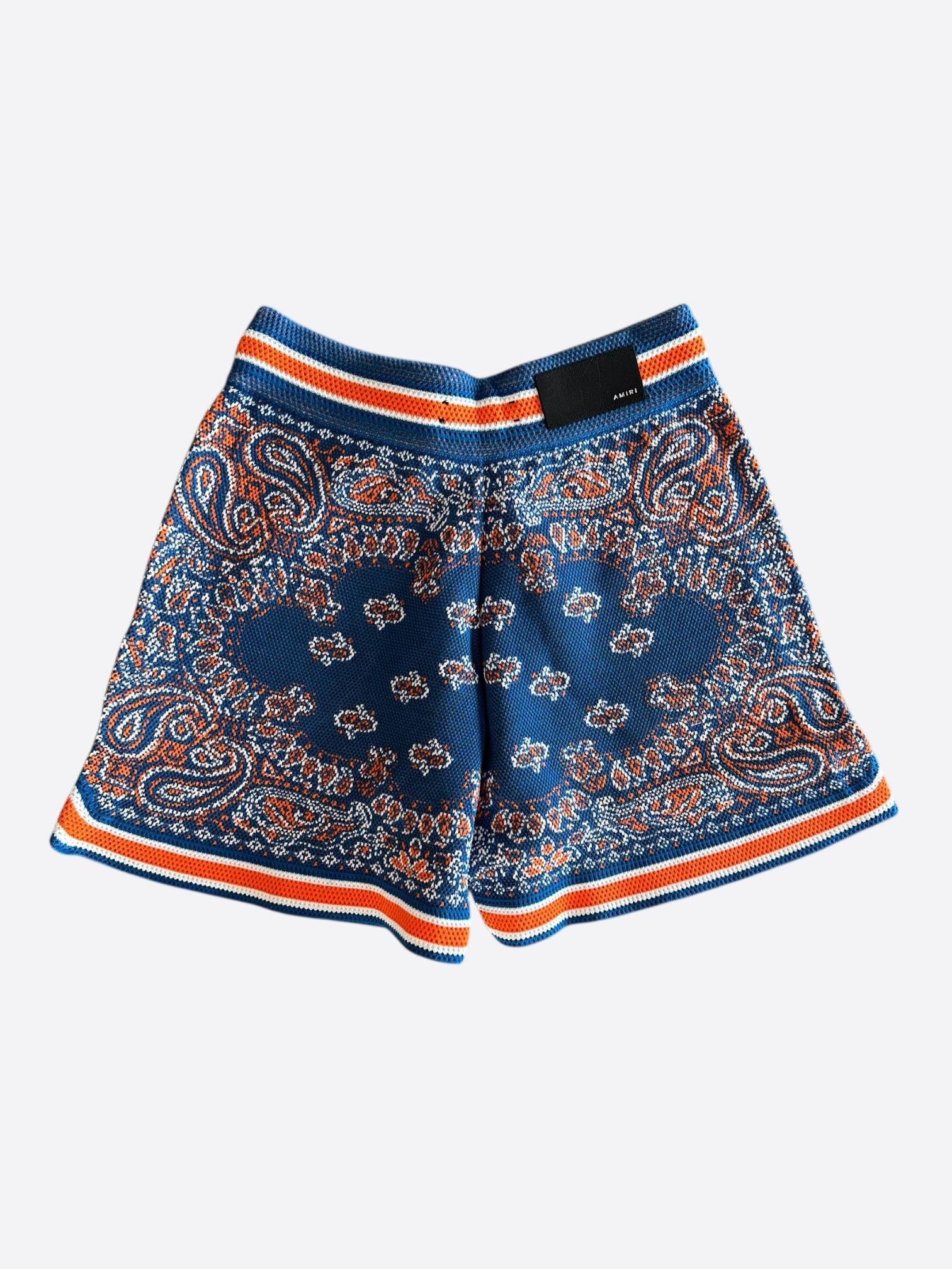 Amiri NY Exclusive Blue & Orange Bandana Basketball MA Logo Shorts Size US 30 / EU 46 - 2 Thumbnail