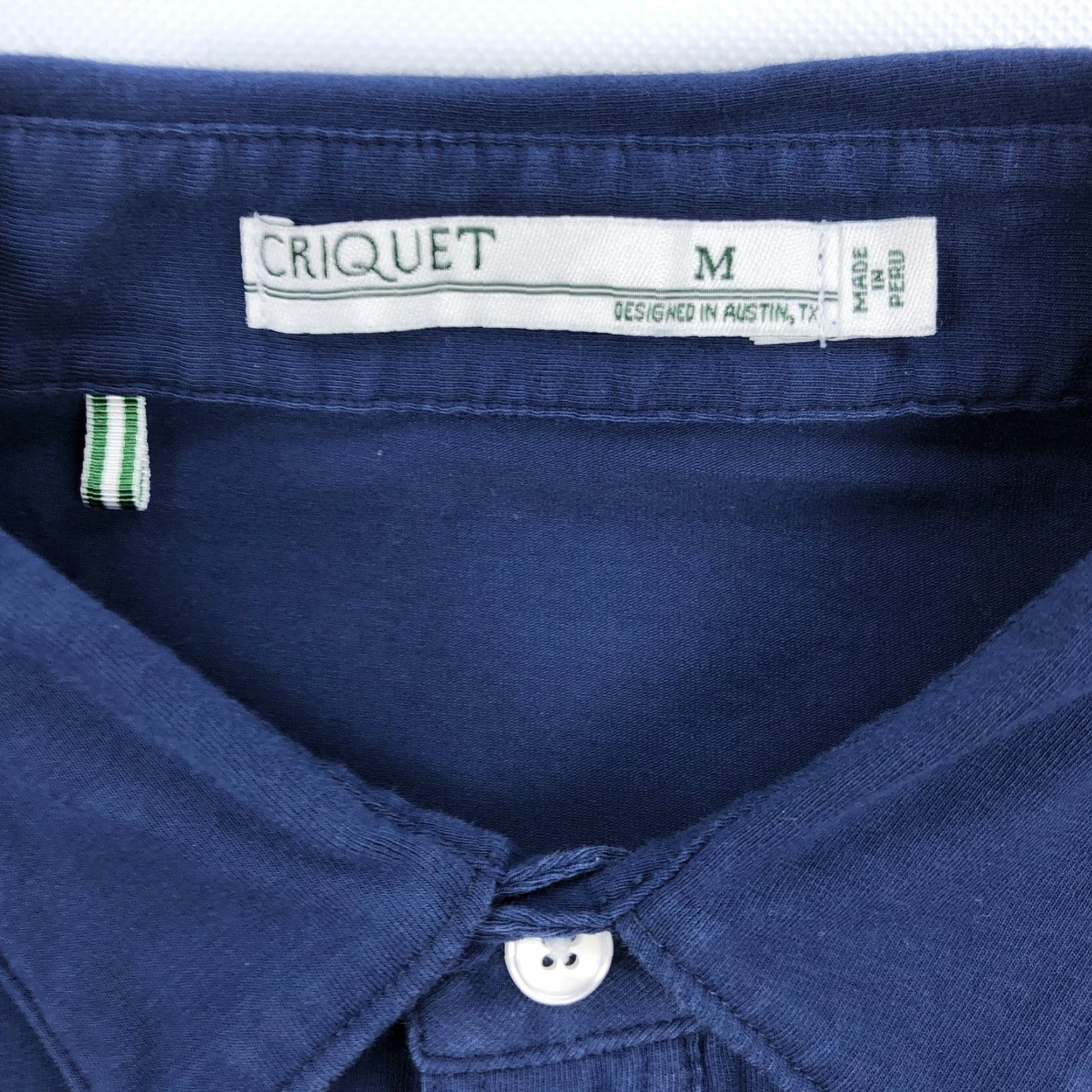 Vintage CRICQUET Polo Shirt Navy Blue Short Sleeve with Pocket Mens M Regular Cotton Spandex Pima Button Collared Embroidered Logo Casual Shirt Size US M / EU 48-50 / 2 - 5 Thumbnail