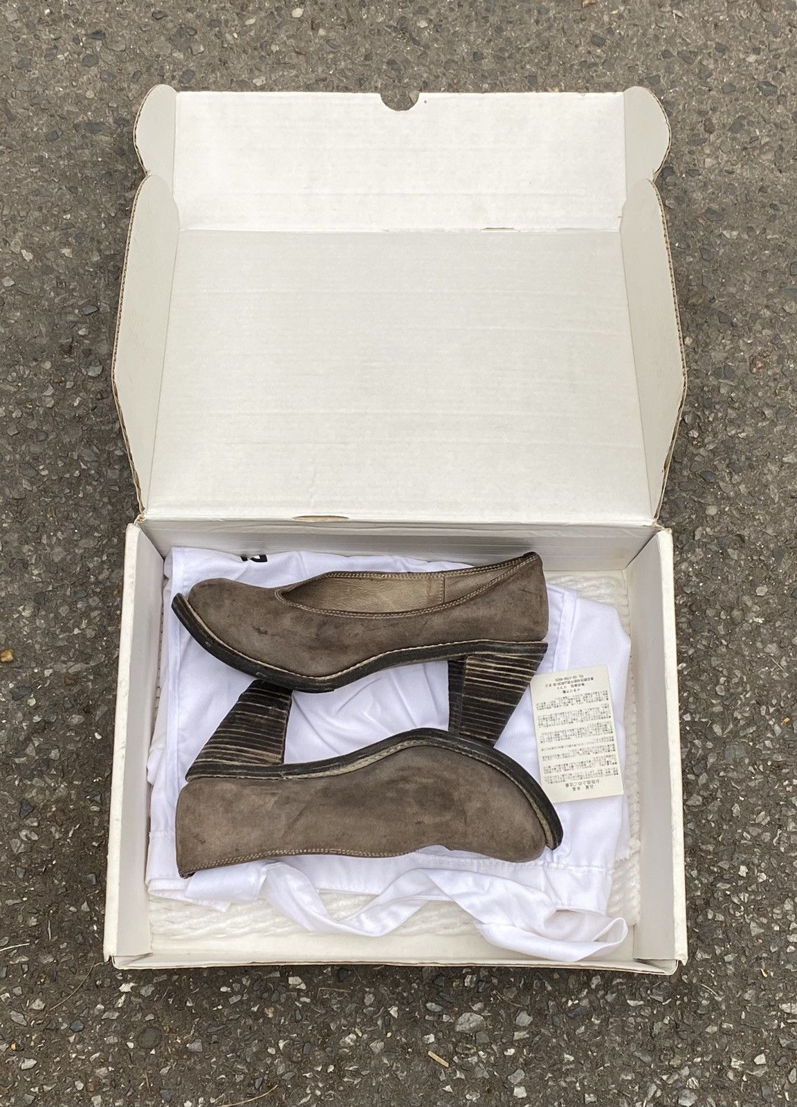 Guidi GUIDI Charcoal Leather Distressed Pumps Size US 4.5 / IT 34.5 - 2 Thumbnail