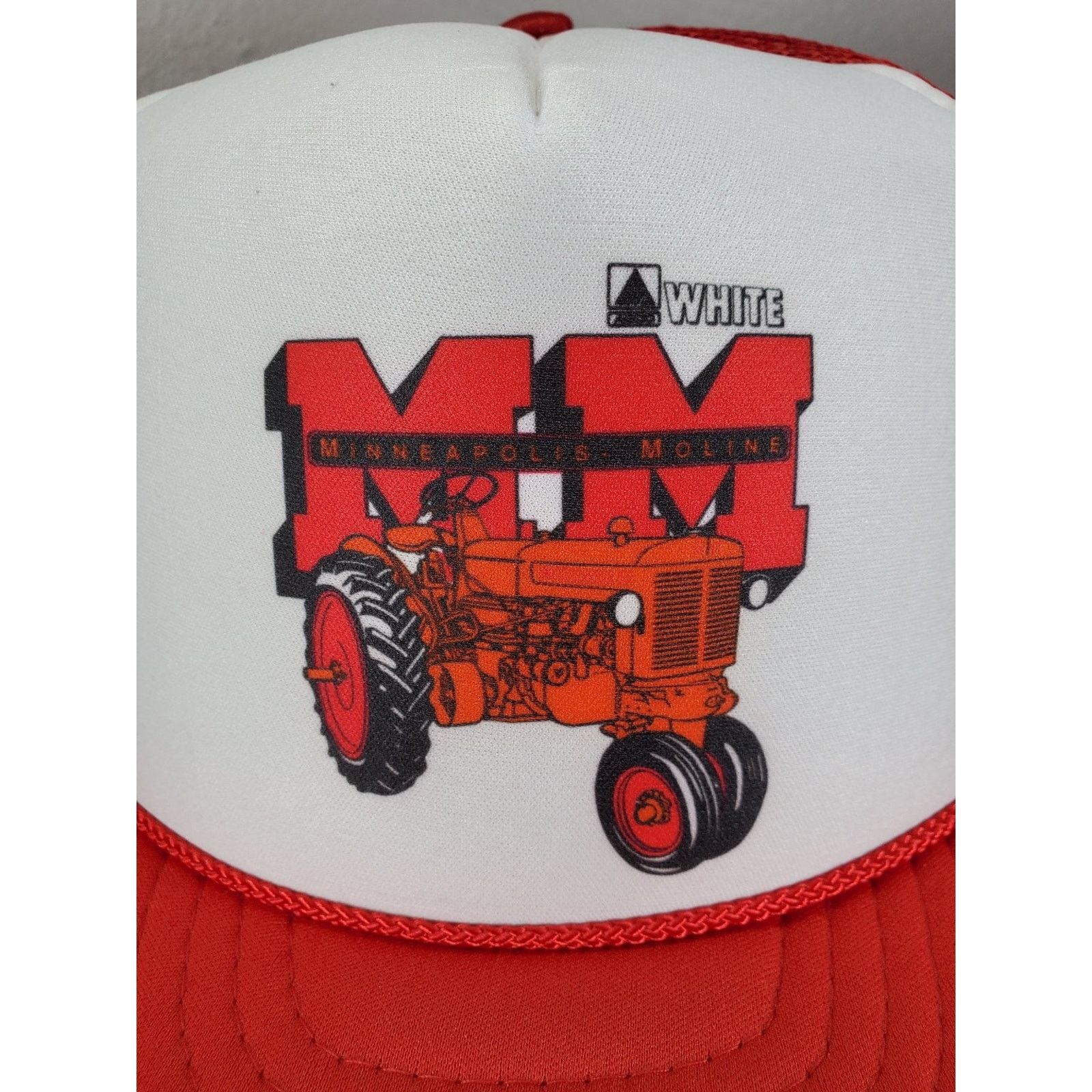 Nissan × Vintage Minneapolis Moline Farm Tractor Trucker Hat Snapback Cap Ag Size ONE SIZE - 4 Thumbnail