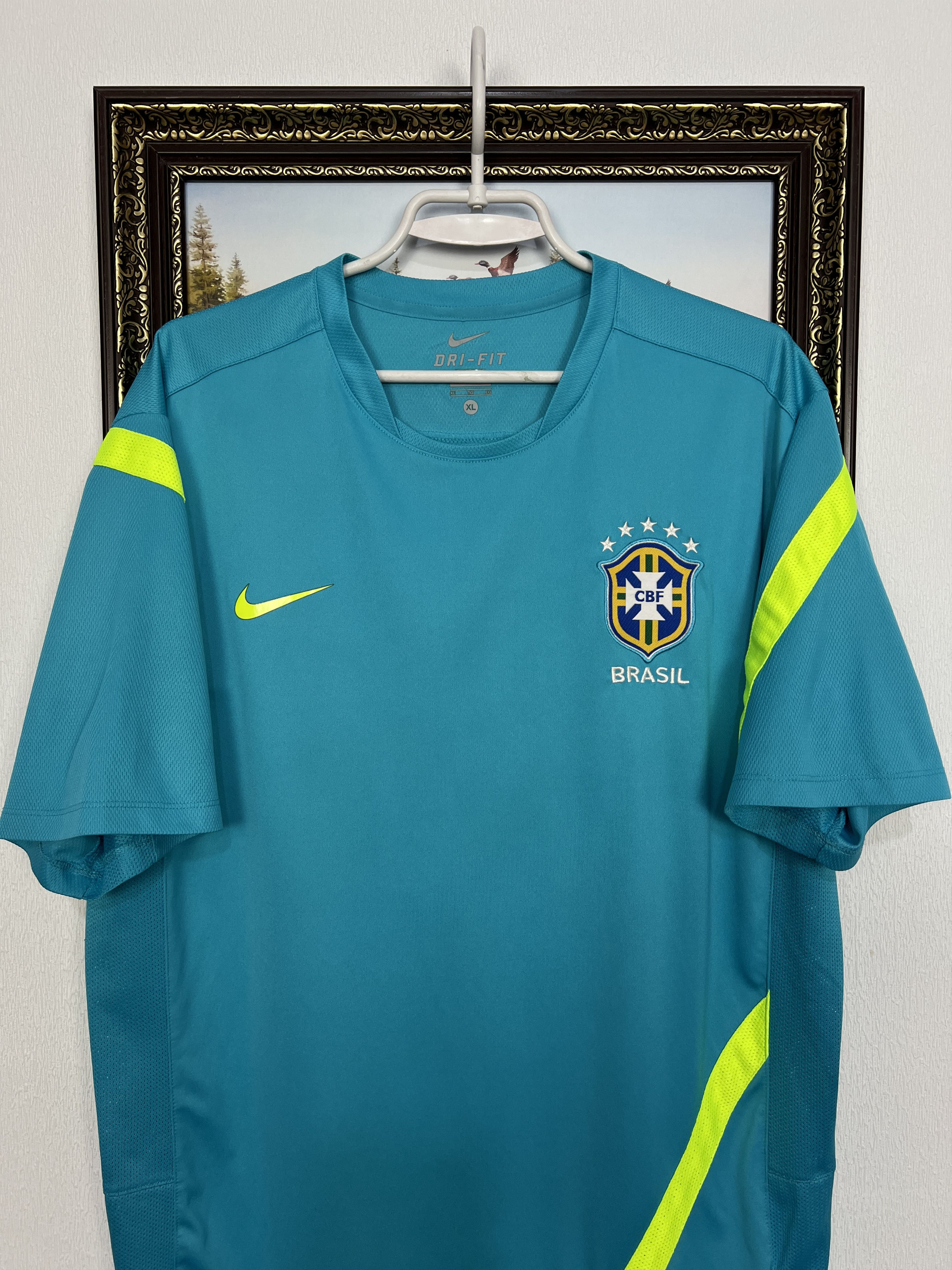 Nike Vintage Brazil Football Shirt Soccer Train Jersey Trikot Size US XL / EU 56 / 4 - 2 Thumbnail