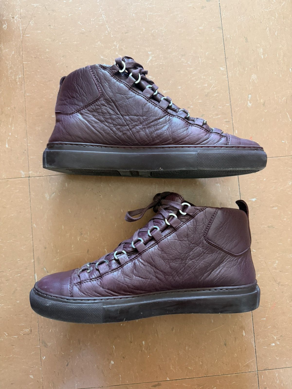Balenciaga Balenciaga Arenas Burgundy Sneakers Size US 7 / EU 40 - 5 Thumbnail