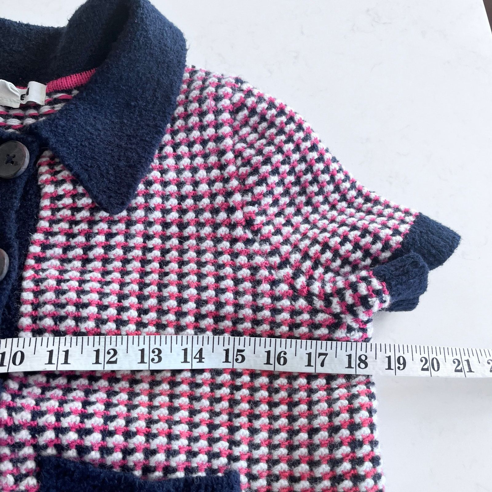 Boden Boden Short Sleeve Cropped Wool Alpaca Geo Cardigan Sweater Size XS / US 0-2 / IT 36-38 - 5 Thumbnail