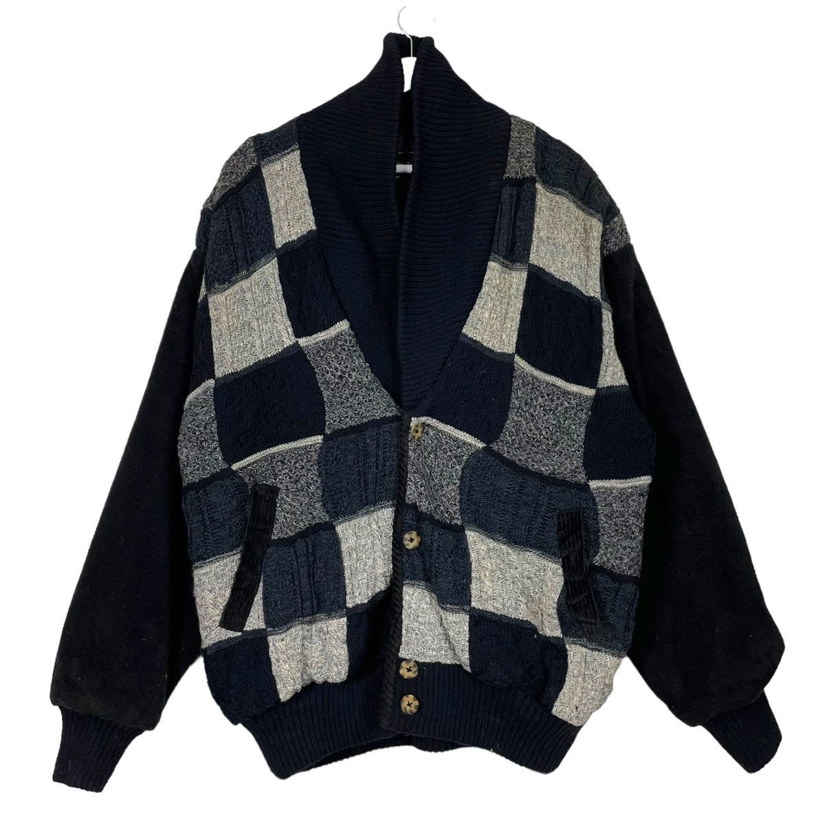 Issey Miyake × Japanese Brand × Joie de Vivre 💥BOXY VIVRE CLUB KNIT BOMBER JACKET ISSEY MIYAKE INSPIRED Size US XL / EU 56 / 4 - 1 Thumbnail