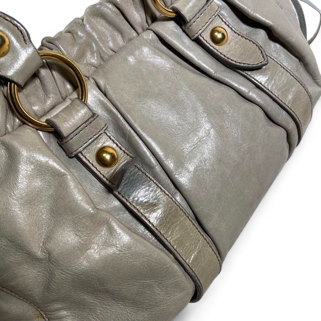 Miu Miu Miu Miu - leather handbag grey 2way shoulder bag Size ONE SIZE - 2 Thumbnail