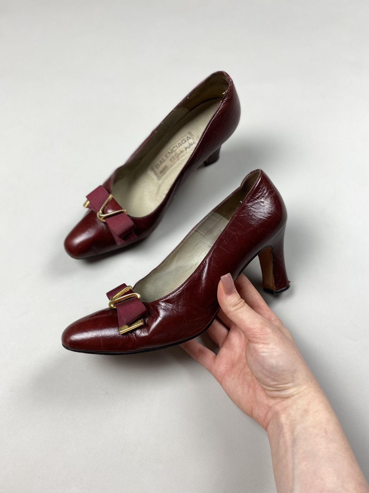 Balenciaga × Vintage Balenciaga vintage ladies leather heels size 38 Size US 8 / IT 38 - 10 Thumbnail
