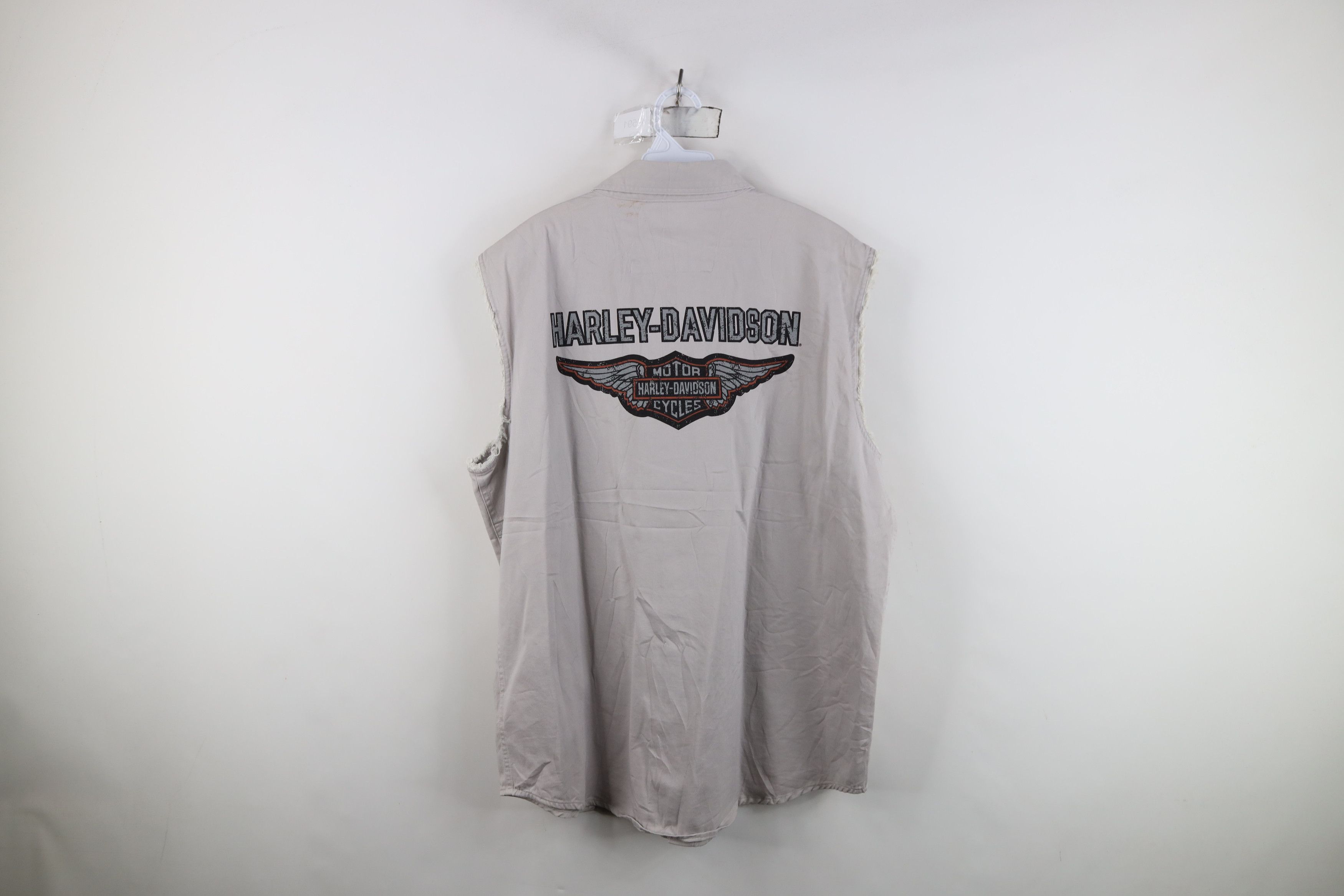Harley Davidson Vintage Y2K Harley Davidson Off Sleeveless Button Down Shirt Size US XL / EU 56 / 4 - 12 Thumbnail