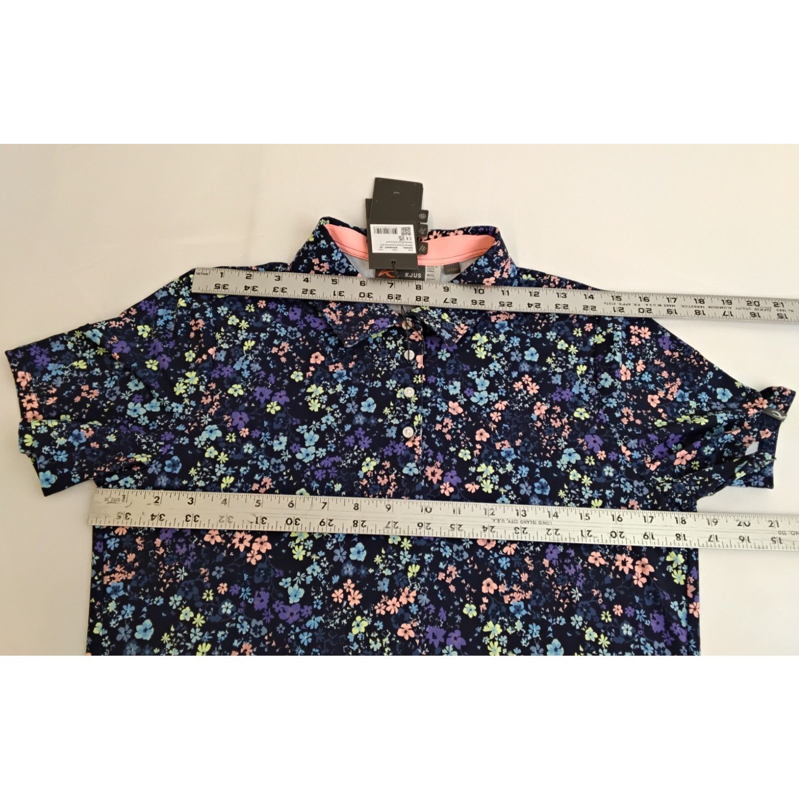 KJUS Kjus Women's Enya Printed Polo Size 40/L Blue Floral NWT Size L / US 10 / IT 46 - 12 Thumbnail