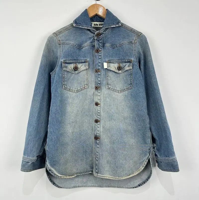 Off-White Off-White Blue Cotton Women's Jacket . Size XS / US 0-2 / IT 36-38 - 1 Thumbnail