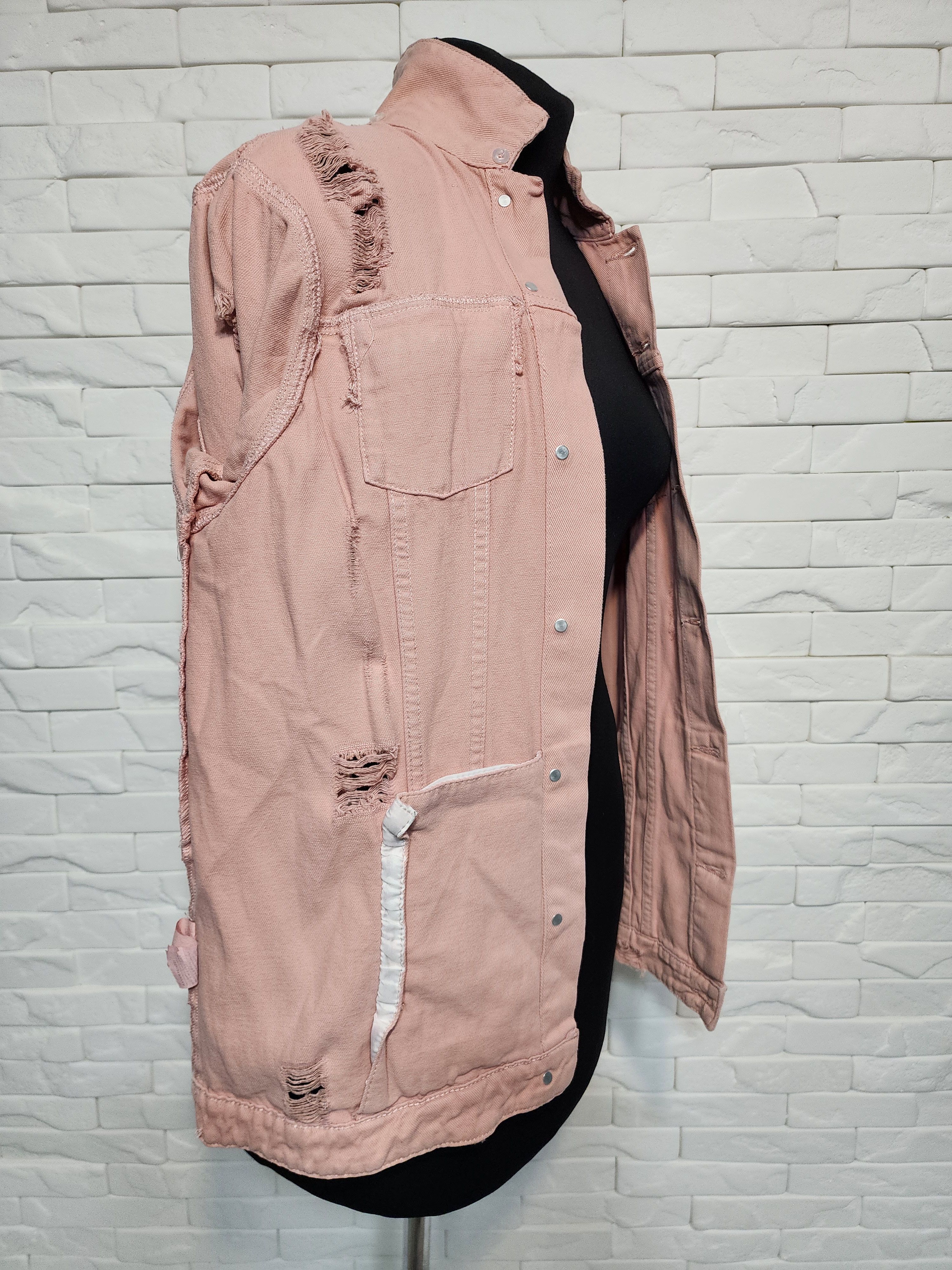 Denim & Co. Pink women's cotton jacket with a decorative design. Size XXL / US 16-18 / IT 52-54 - 9 Thumbnail