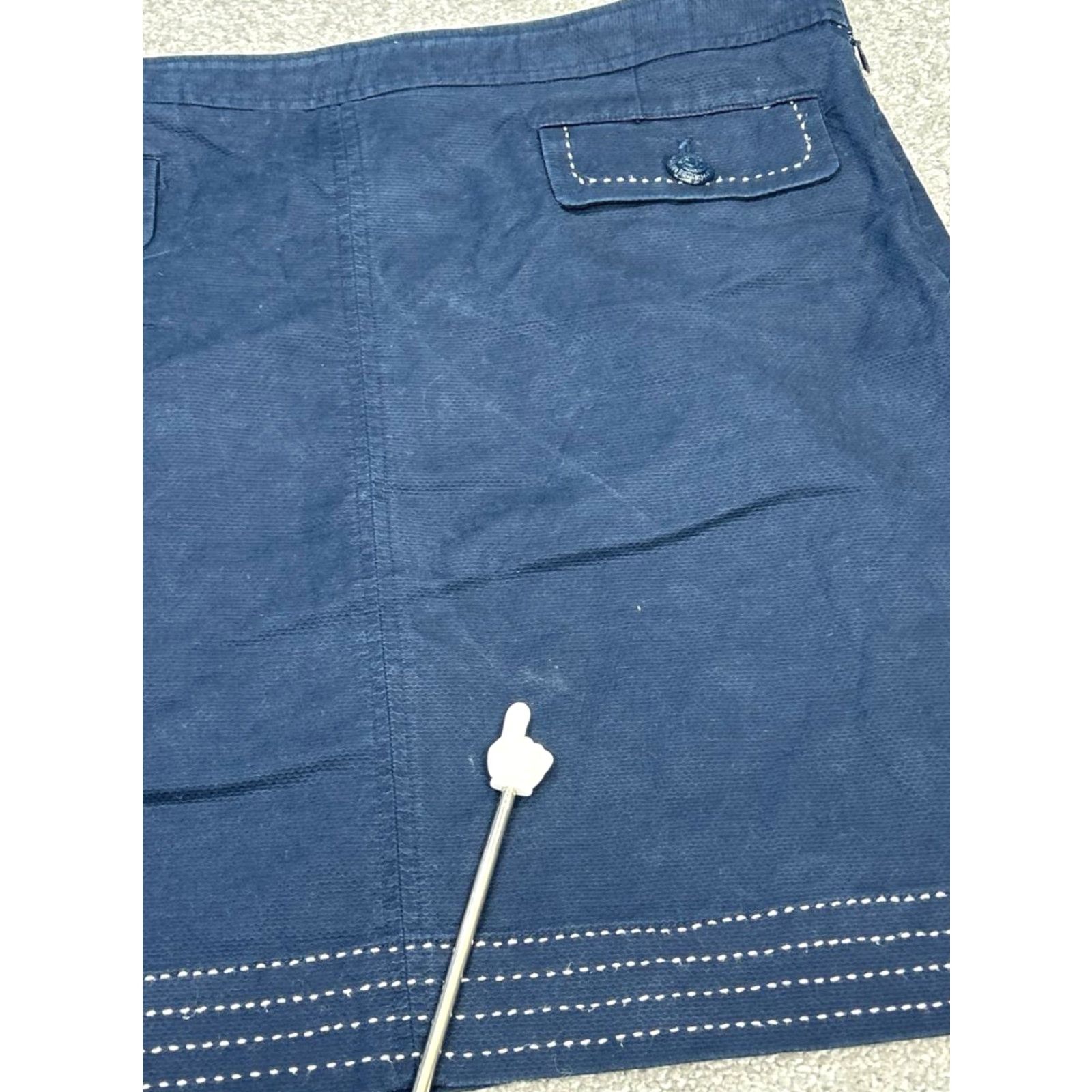 Brooks Brothers Brooks Brothers A-Line Skirt Women 12 Blue Cotton Stretch Mini Casual Business City Preppy 90s Womens Size 34" / US 12 / IT 48 - 7 Thumbnail