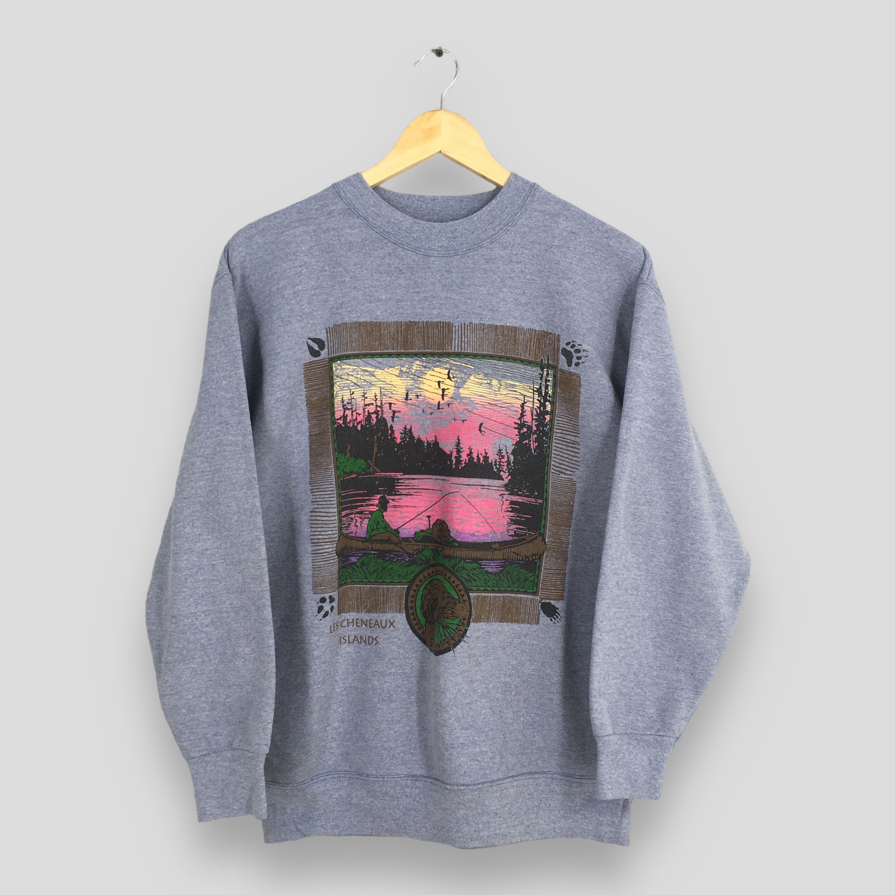 Vintage Les Cheneaux Islands Fishing Fisherman Sweatshirt Large Size US L / EU 52-54 / 3 - 1 Thumbnail