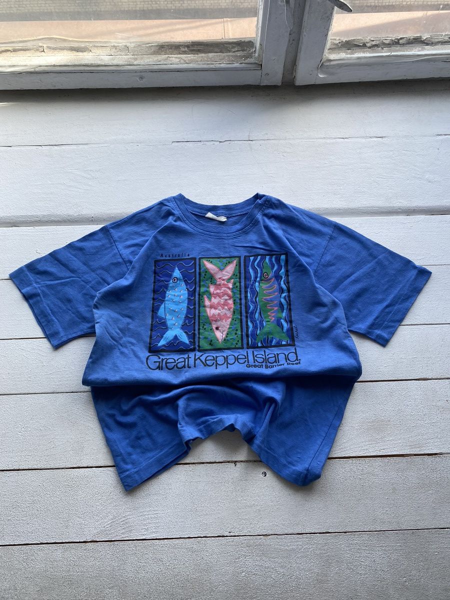Vintage 🔥VNTG Australia Art Tee "Great Keppel Island" Reef Idalink Size US XL / EU 56 / 4 - 1 Thumbnail