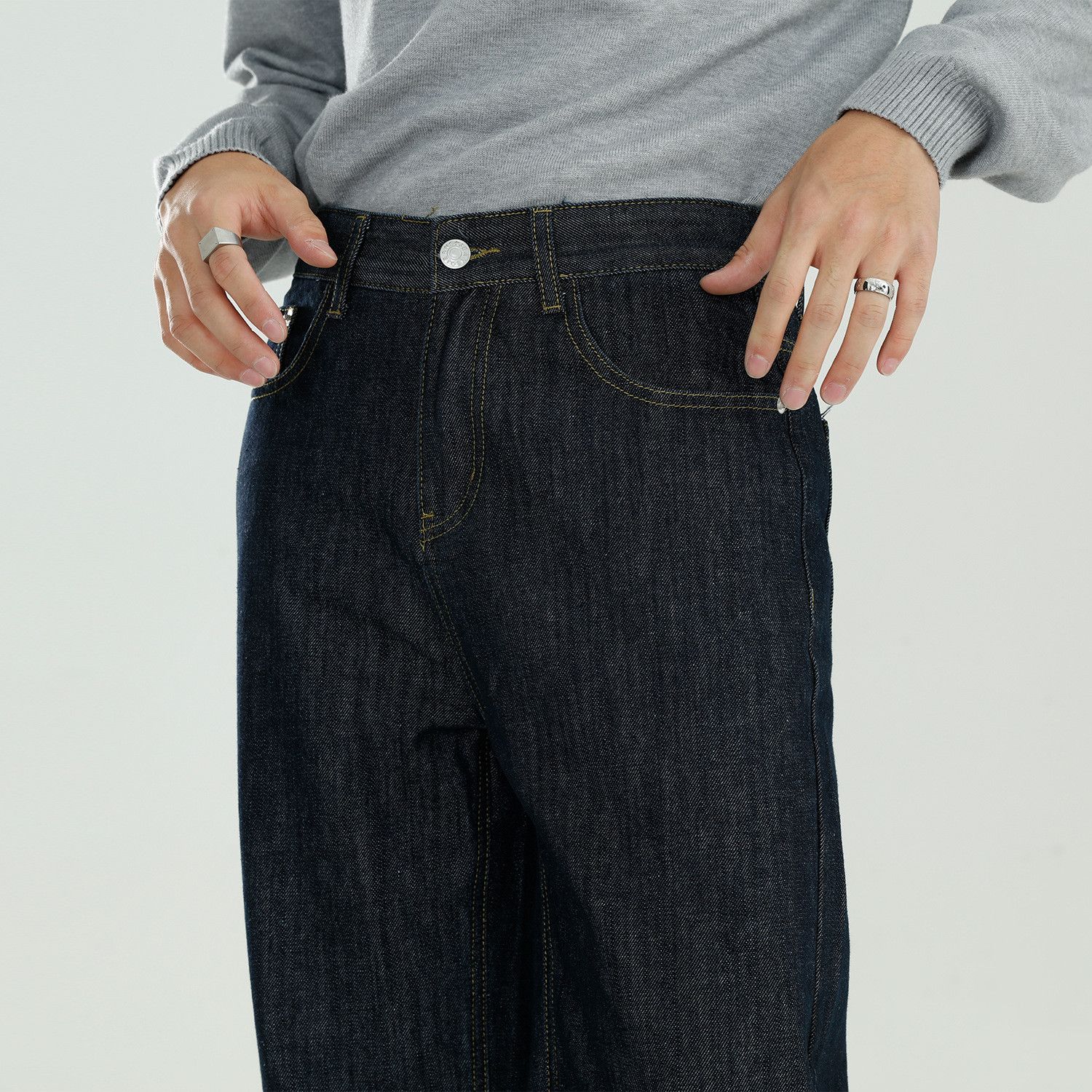 Japanese Brand Japanese retro black versatile loose straight jeans for men Size US 32 / EU 48 - 4 Thumbnail