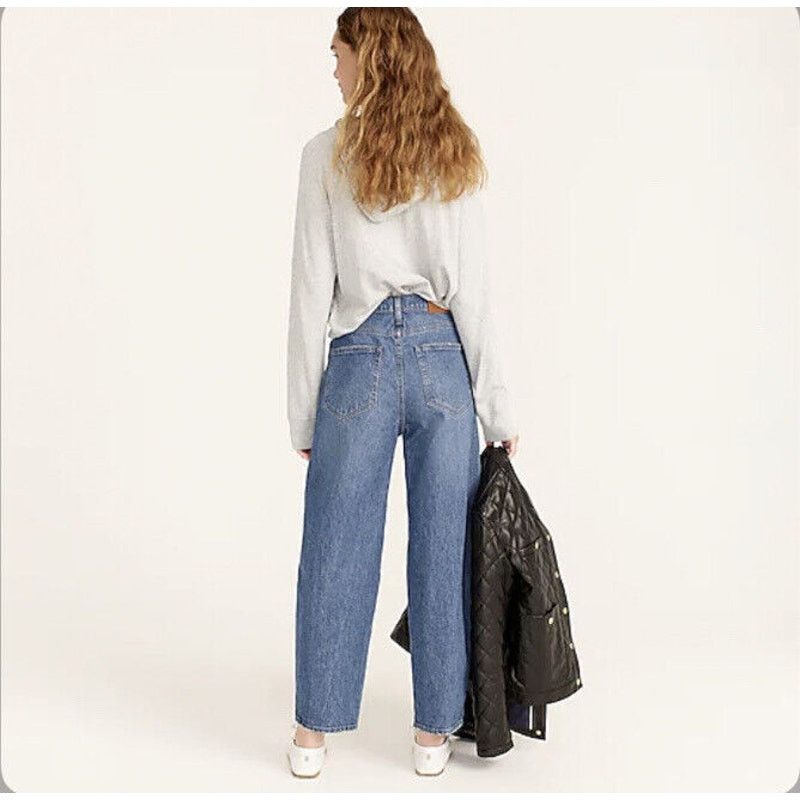J.Crew J Crew Peggy Barrel Leg Jeans Medium Wash High Rise Women 24 Size 24" / US 00 / IT 34 - 10 Thumbnail