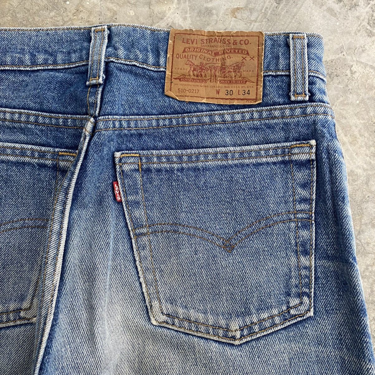 Levi's Insane Faded! Vintage 90’s Levis 510 Faded Blue Jeans USA Size US 29 - 14 Thumbnail