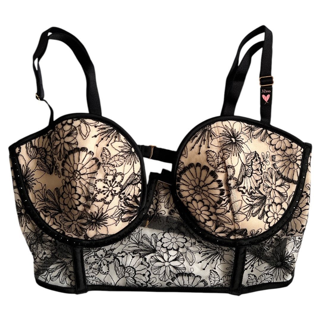Victoria's Secret Victoria's Secret Black Long Line Balconette Bra, 32D Size ONE SIZE - 1 Thumbnail