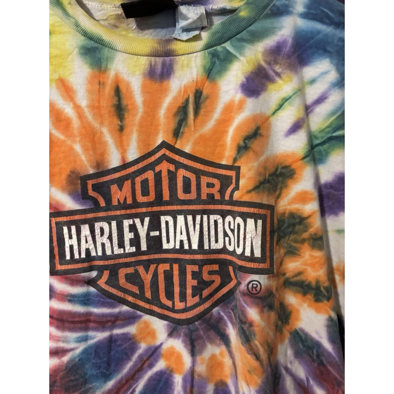 Vintage ty dye harley davidson Small/medium Rare Summer Motorcycle Size US XL / EU 56 / 4 - 3 Thumbnail