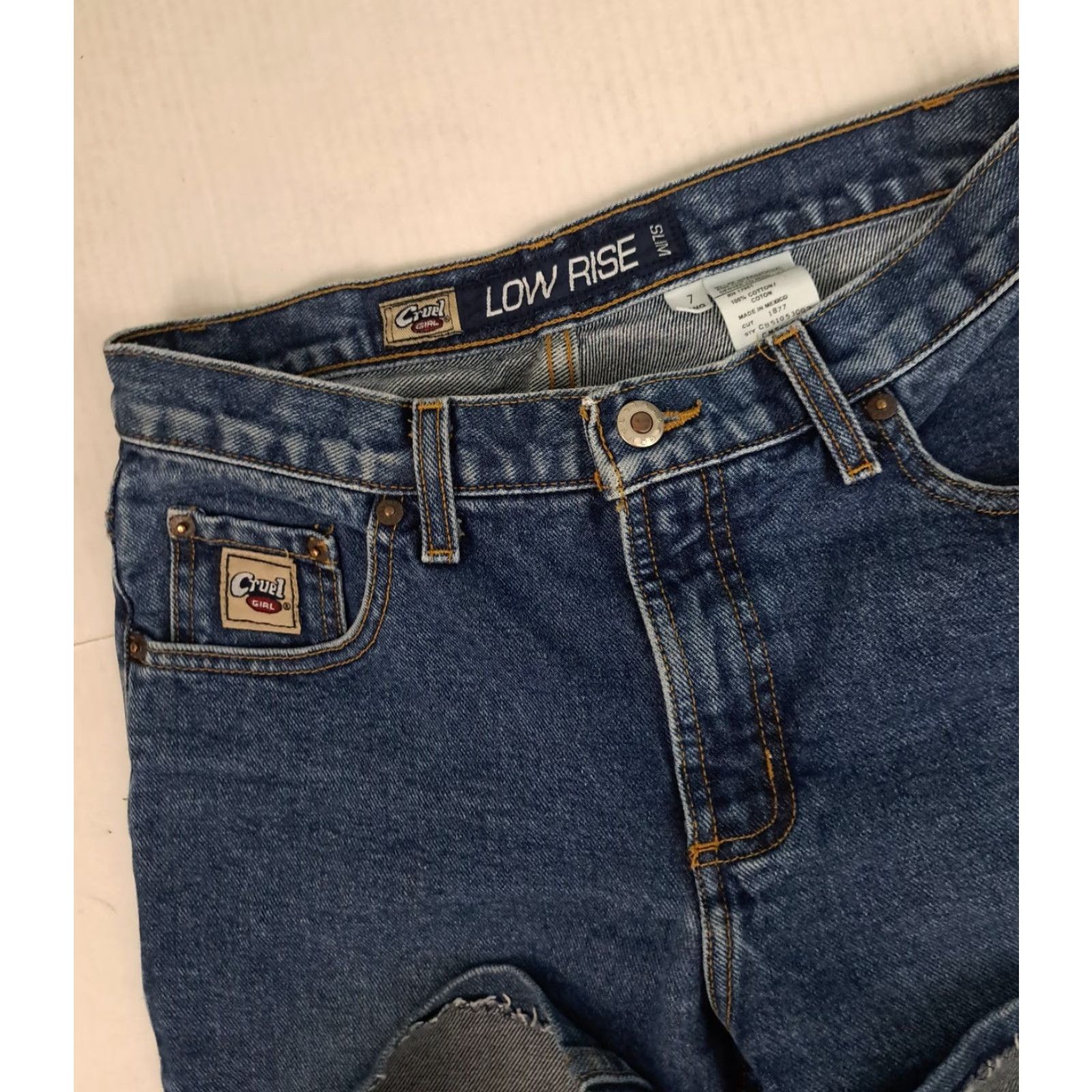 Vintage VINTAGE Cruel Girl Jeans | Denim Low-Rise 28x29 5-Pocket Women Blue Jeans Tailored Hemmed Inseam 27-28 | Regular Fit Size 28" / US 6 / IT 42 - 6 Thumbnail