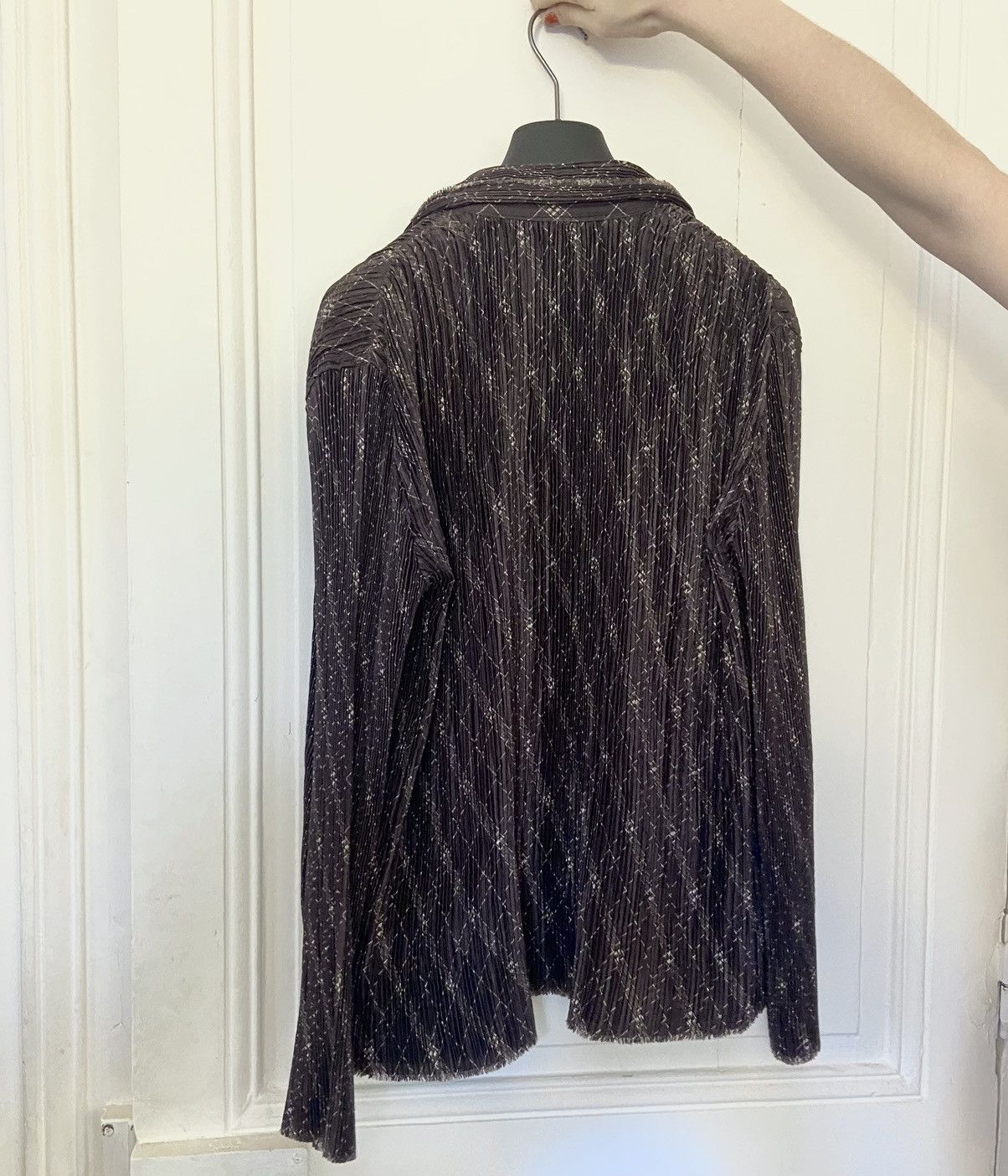 Issey Miyake RARE Issey Miyake Unisex Patterned Purple Pleated Shirt Size M / US 6-8 / IT 42-44 - 2 Thumbnail