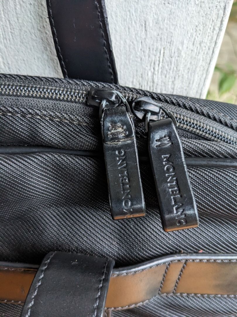 Montblanc Montblanc Black Briefcase Laptop Bag Leather Trim with Strap Size ONE SIZE - 9 Thumbnail