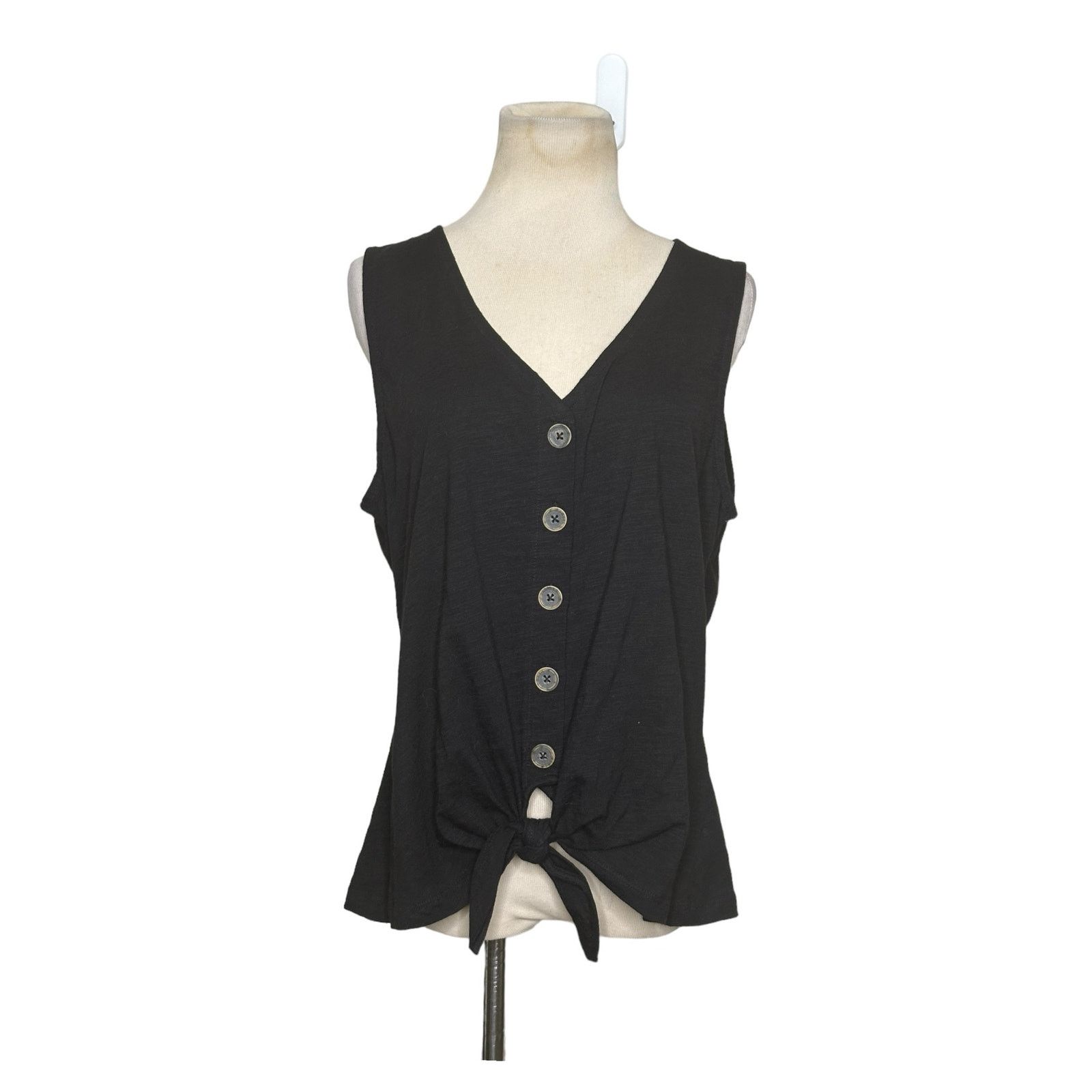 Sanctuary Sanctuary Black Buttoned Sleeveless Knit Top Size XL Size XL / US 12-14 / IT 48-50 - 7 Thumbnail