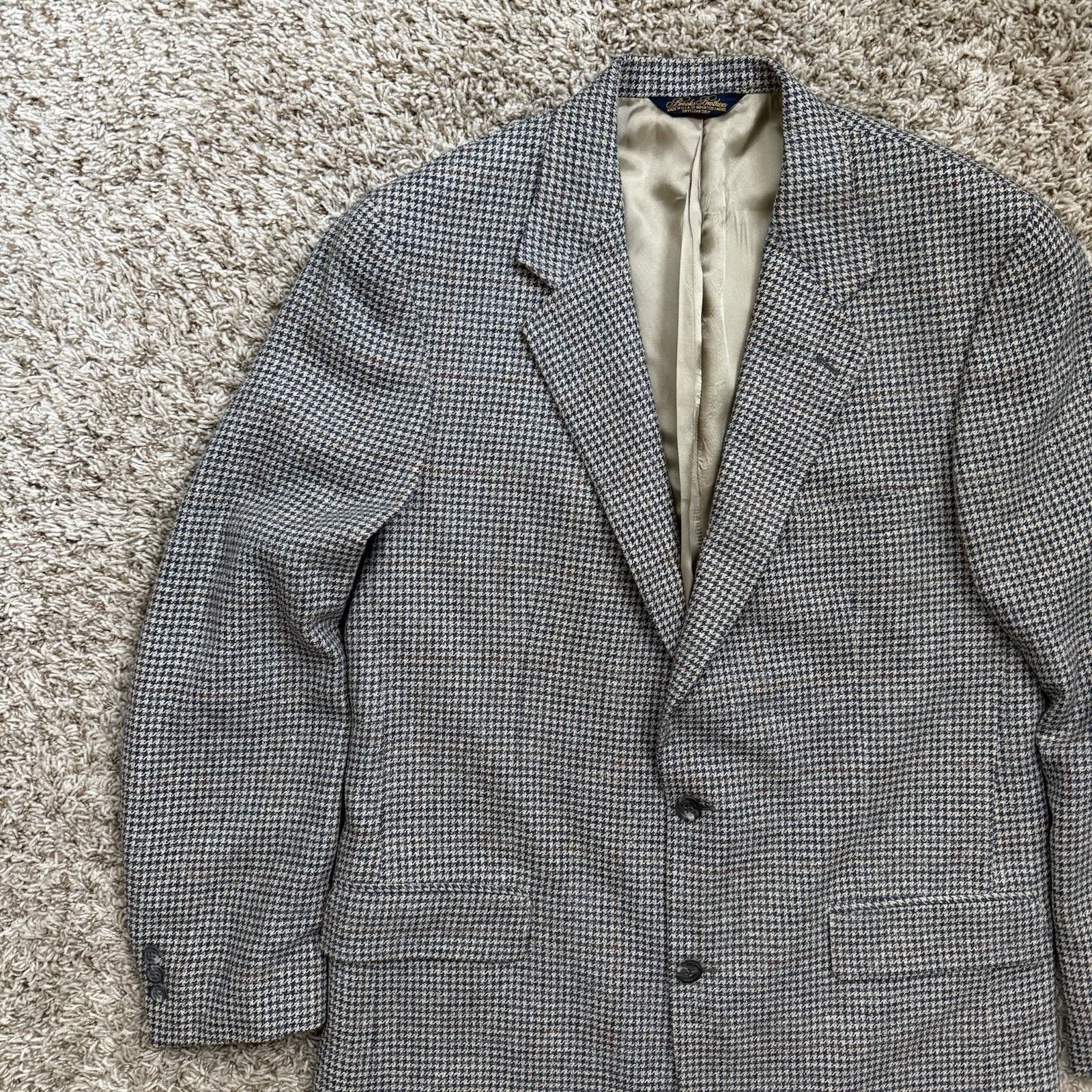 Brooks Brothers × Vintage Vintage Brooks Brothers Houndstooth Wool Blazer Suit Jacket Size 42L - 9 Thumbnail