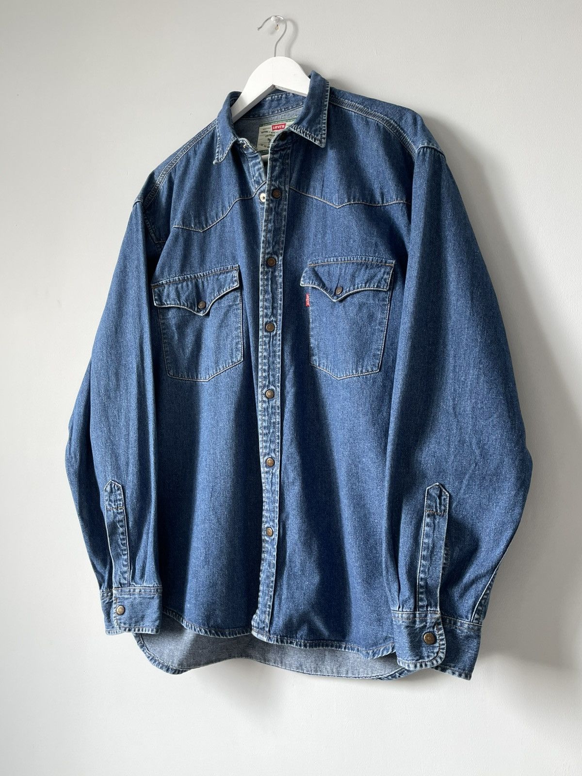Levi's 90's Vintage Levi's Western Denim Button Up Shirt Red Tab Size US L / EU 52-54 / 3 - 7 Thumbnail