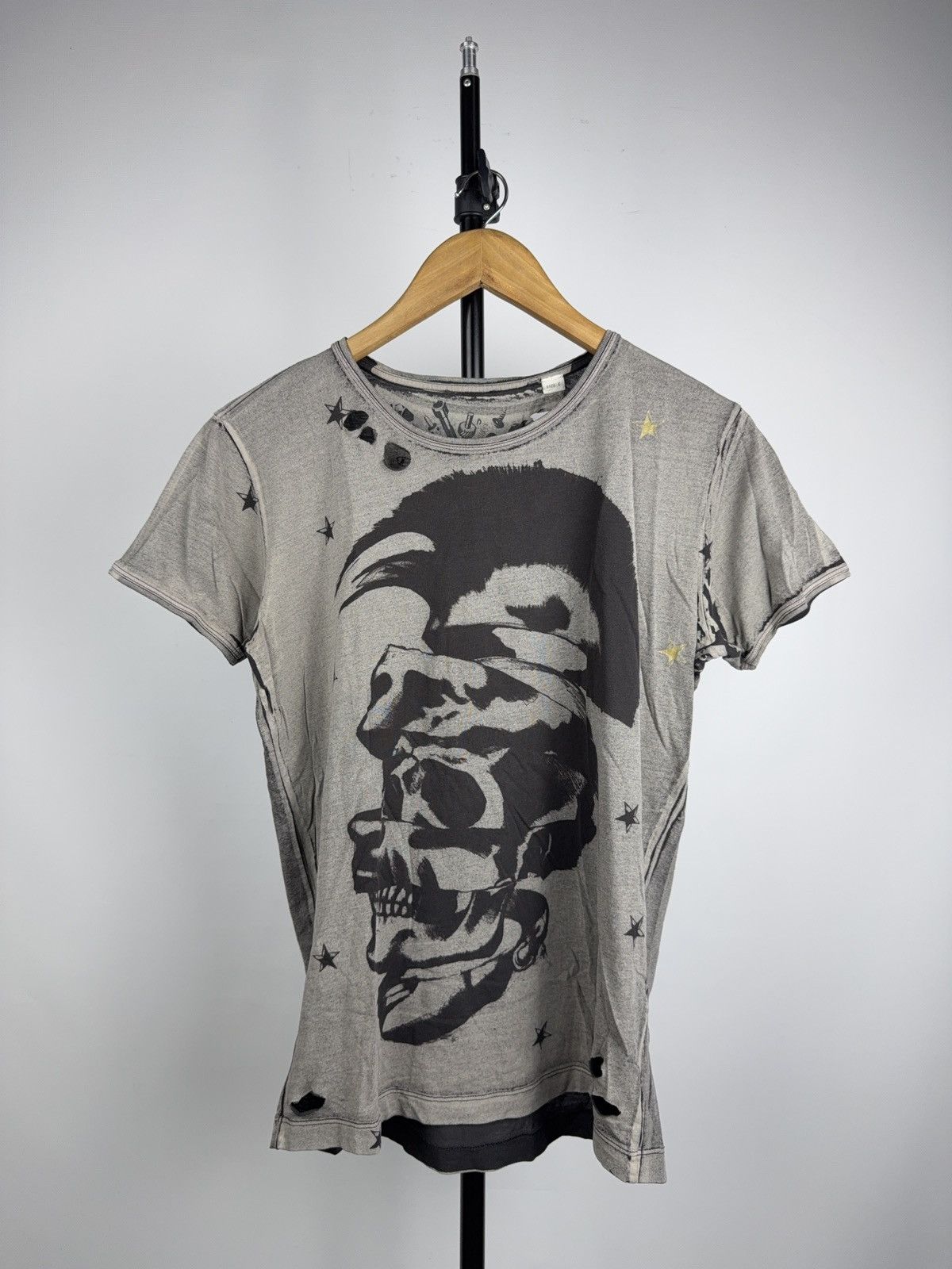 Diesel Y2K DIESEL Punk Rock Skull Distressed Graphic T-Shirt Grunge Size US S / EU 44-46 / 1 - 1 Thumbnail