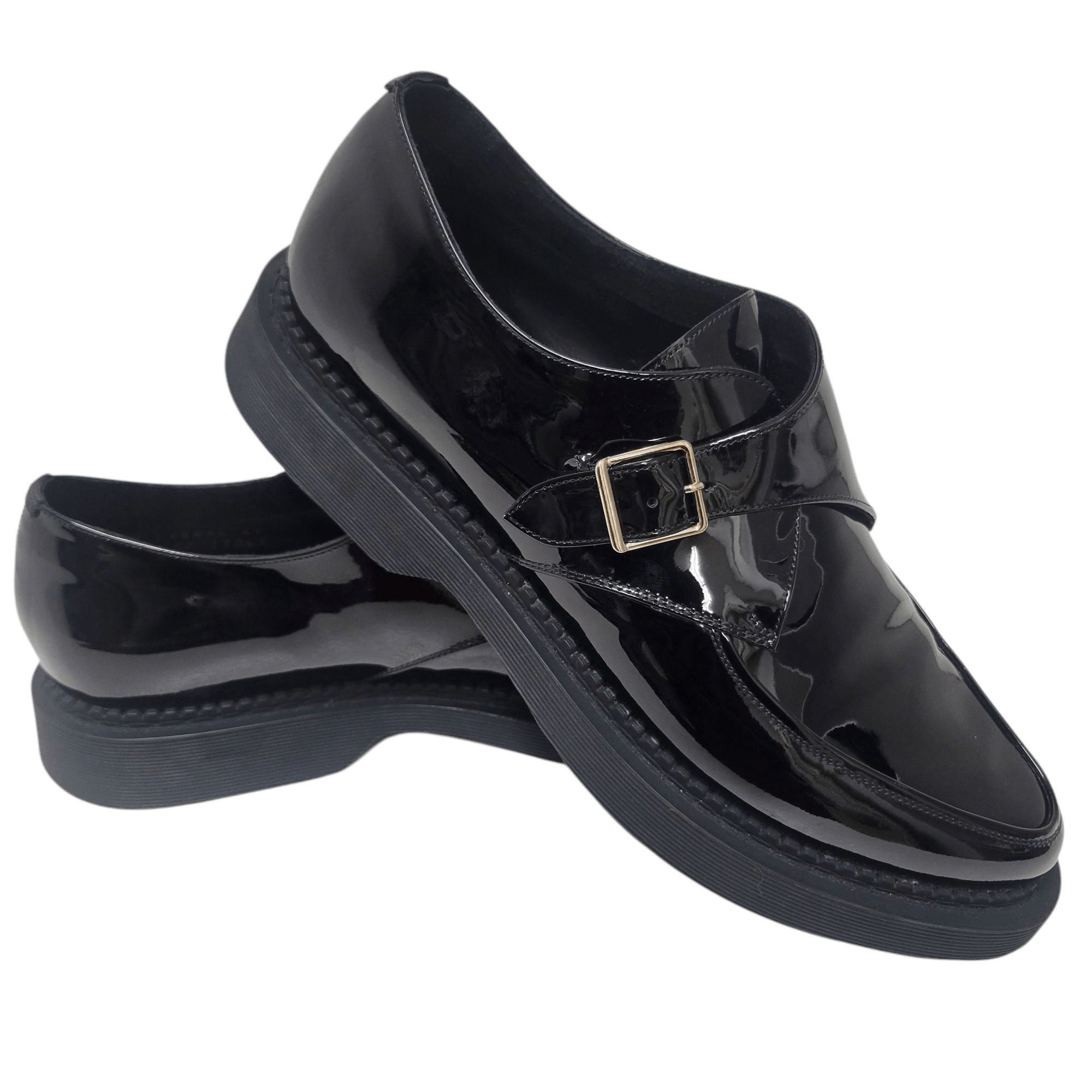Saint Laurent Paris Saint Laurent Paris Anthony Patent-Leather Monk Strap Shoes Size US 9.5 / EU 42-43 - 1 Thumbnail